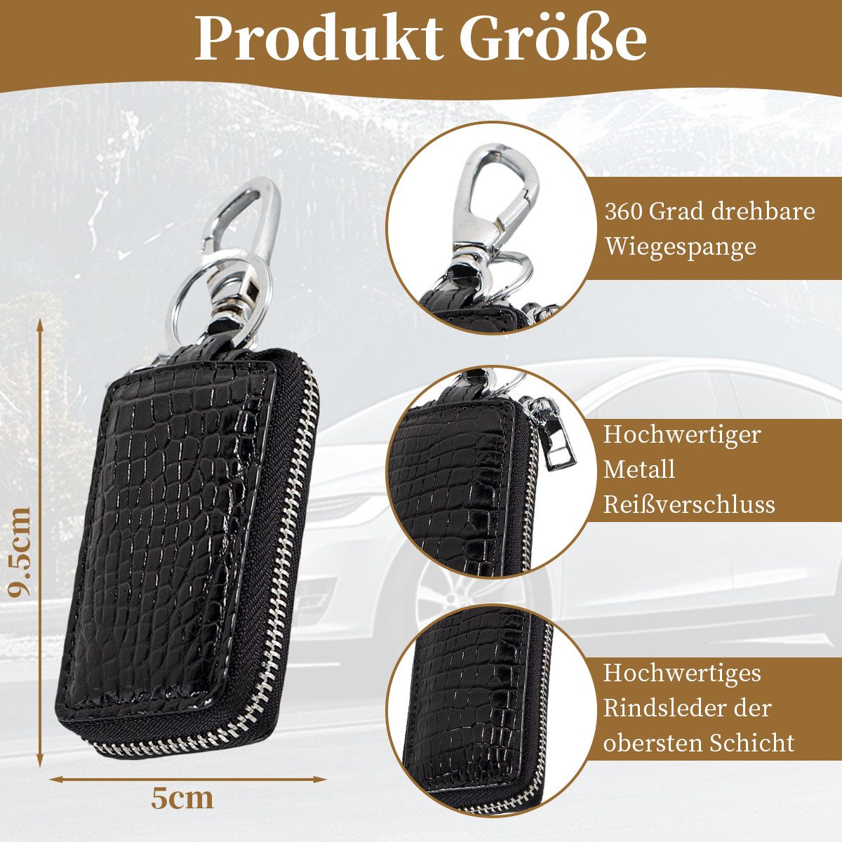 RWEUOQ Schlüsseltasche Autoschlüsseltasche, schwarze Tasche für günstig online kaufen