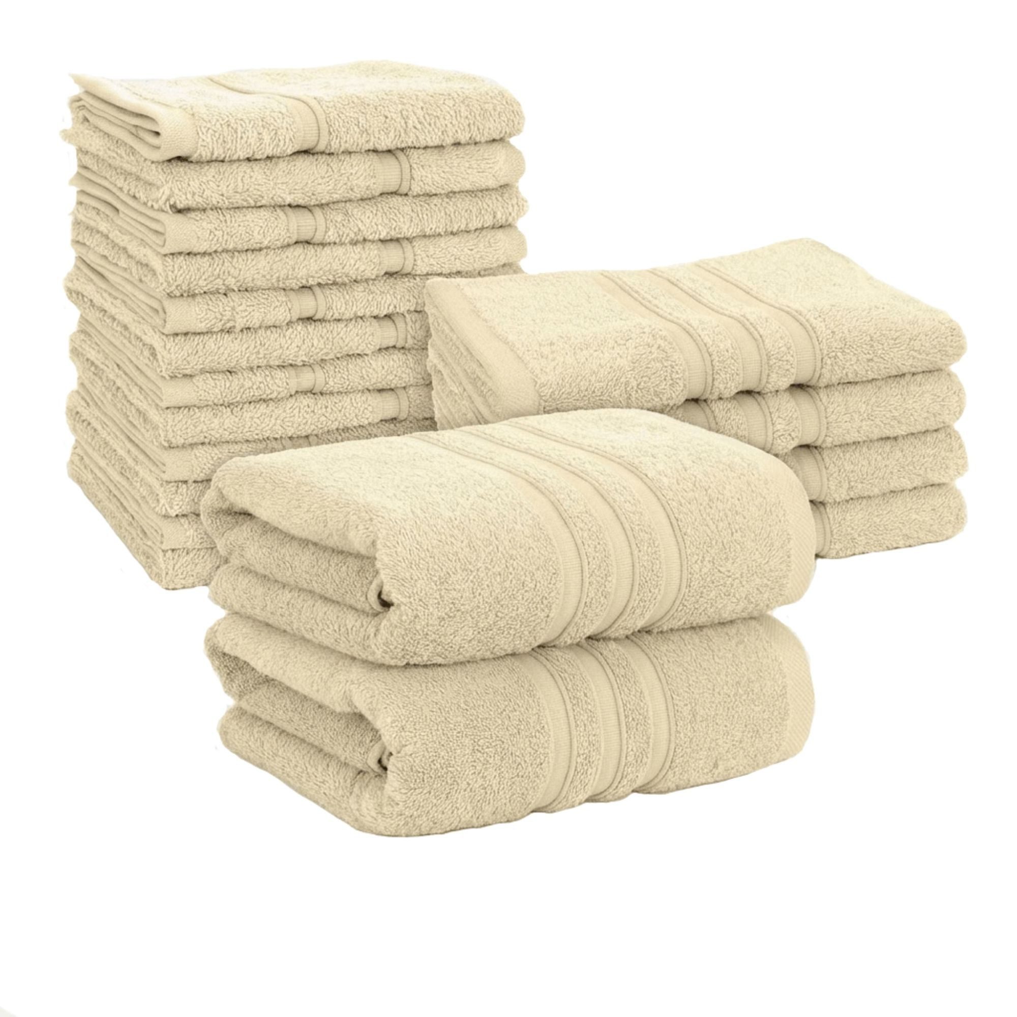 Vency Home Handtücher in Premium Qualität 500 g/m², 2x Duschtücher + 4x Handtücher + 12x Gästehandtücher, 70x140 cm Duschtücher + 40x70 cm Handtücher + 30x30 cm Gästetücher