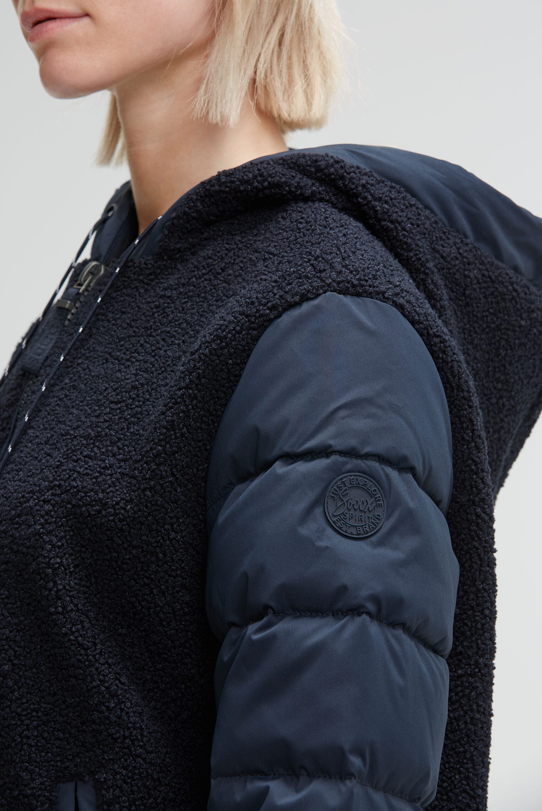 SOCCX Fleecejacke mit Windbreaker-Bündchen