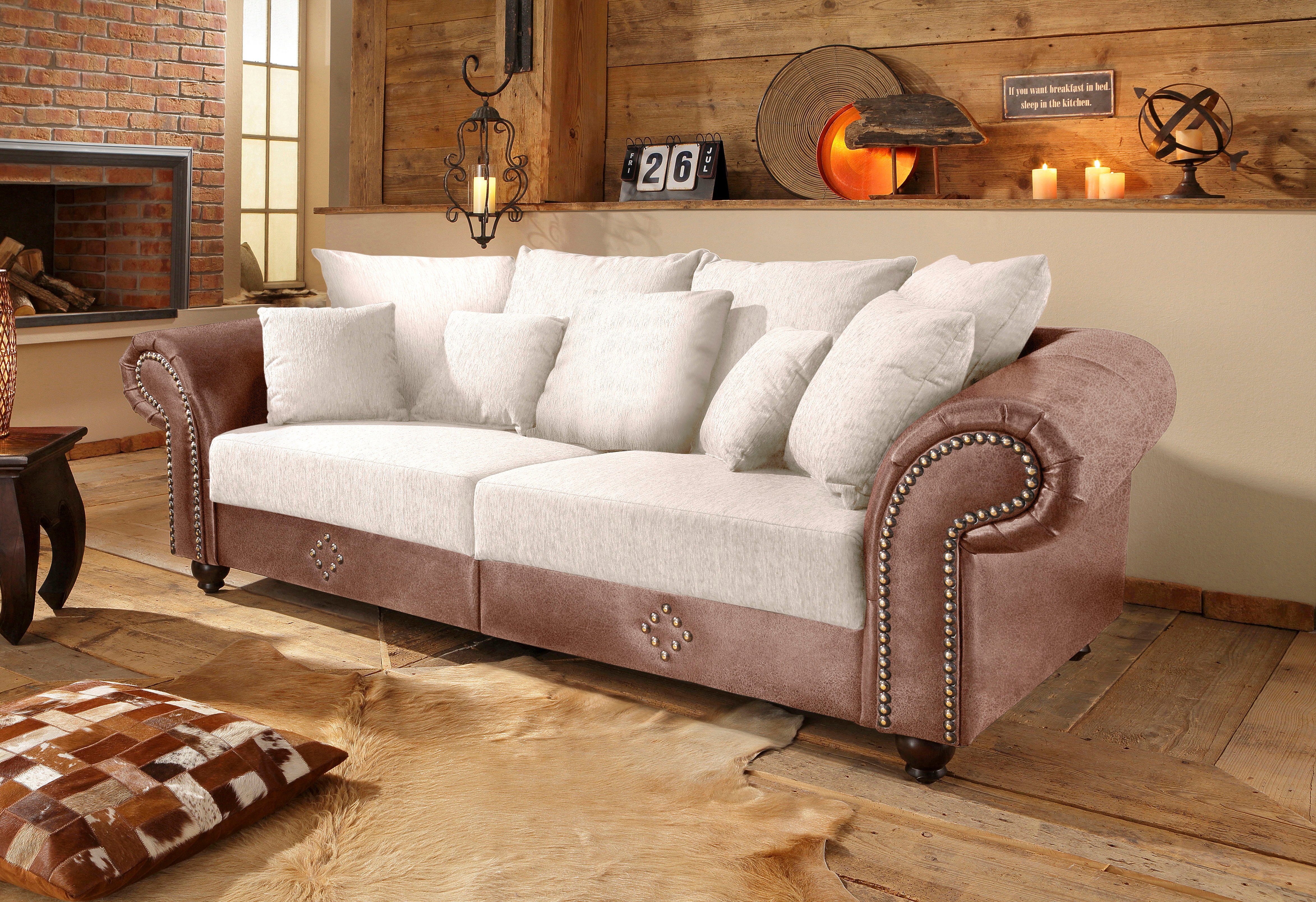 Home affaire Big-Sofa "King George Mega Sofa, viel Platz, Federkern" günstig online kaufen