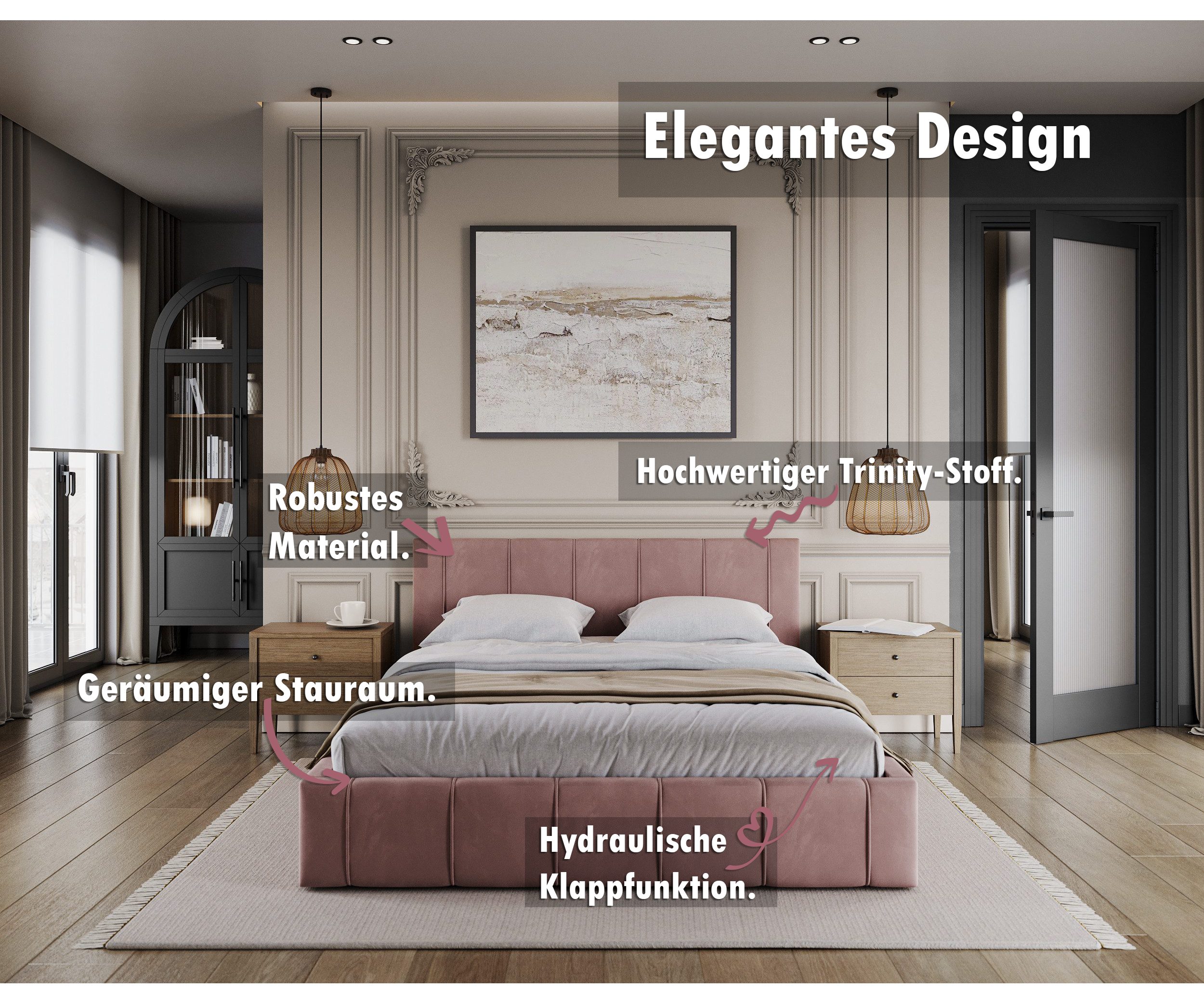 thematys Polsterbett Bett aus Velours Stauraumbett - TOPSELLER - MADE IN EU günstig online kaufen