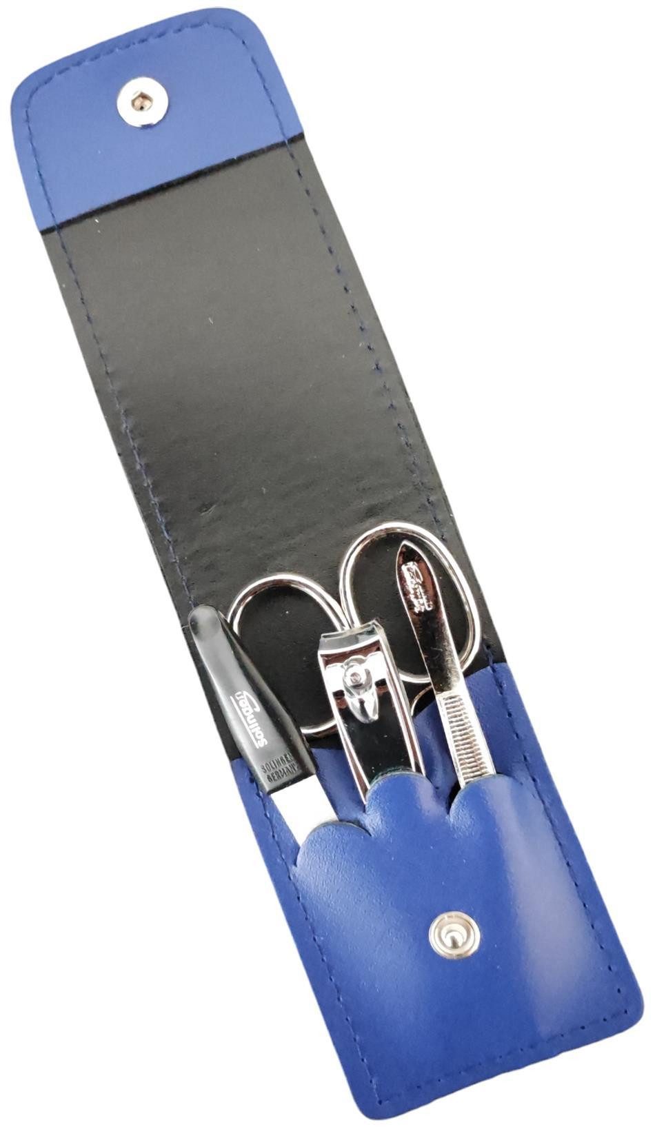 EloModa Maniküre-Kosmetik-Etui 4-teiliges Solingen* Maniküre Set mit echt Leder Etui, Nagelschere, 4 tlg., Made in Germany