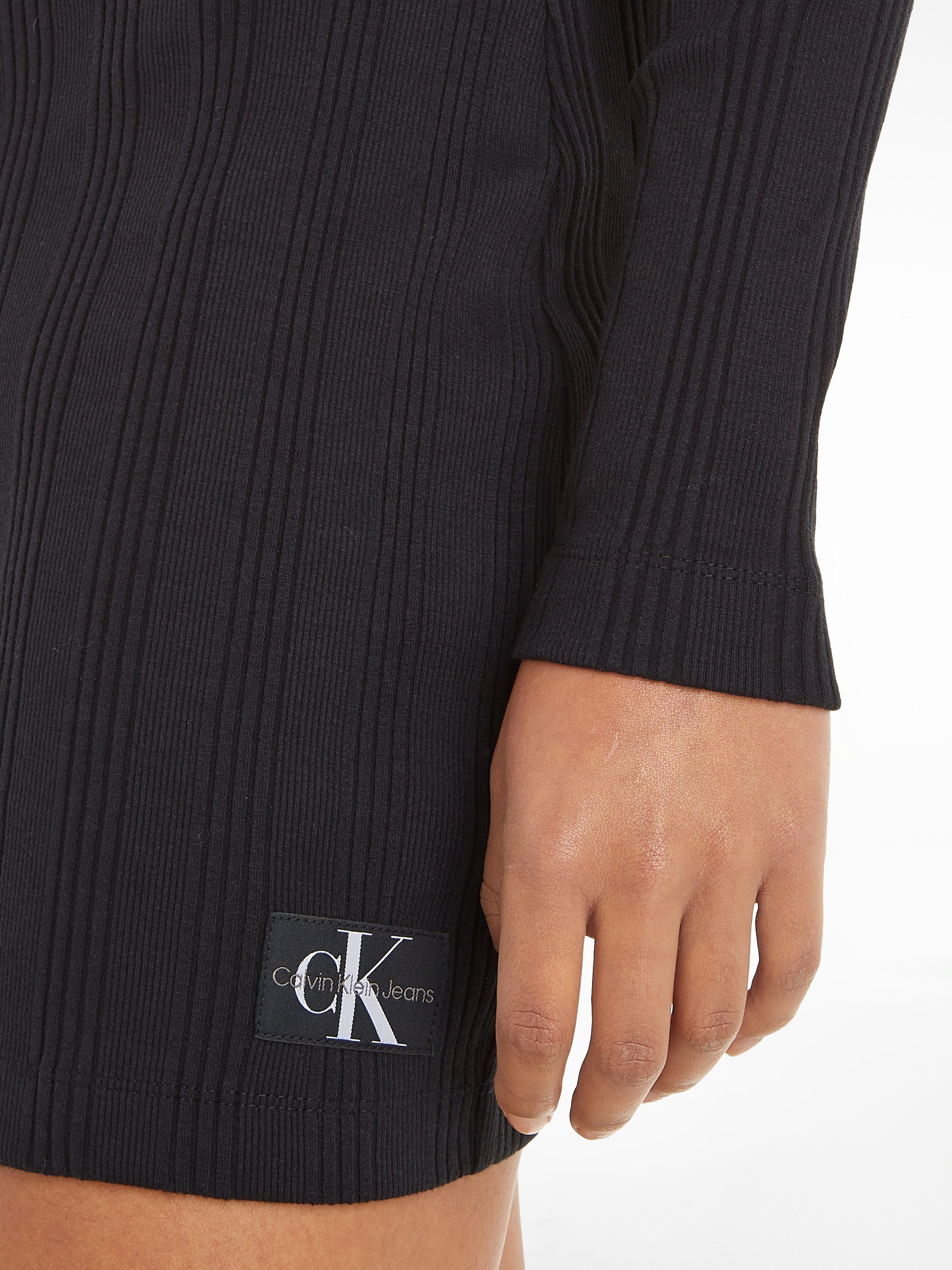 Calvin Klein Jeans ELONGATED SHIRT BADGE DRESS Shirtkleid RIB