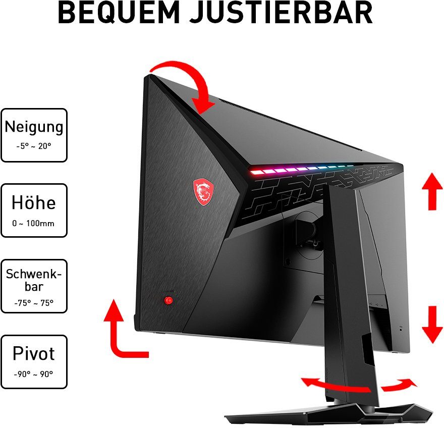 3 ms cm/27 2560 Herstellergarantie) 165 Hz, MSI x IPS, 1 höhenverstellbar, ", Optix (69 MAG274QRFDE-QD Reaktionszeit, px, WQHD, Jahre 1440 Gaming-LED-Monitor