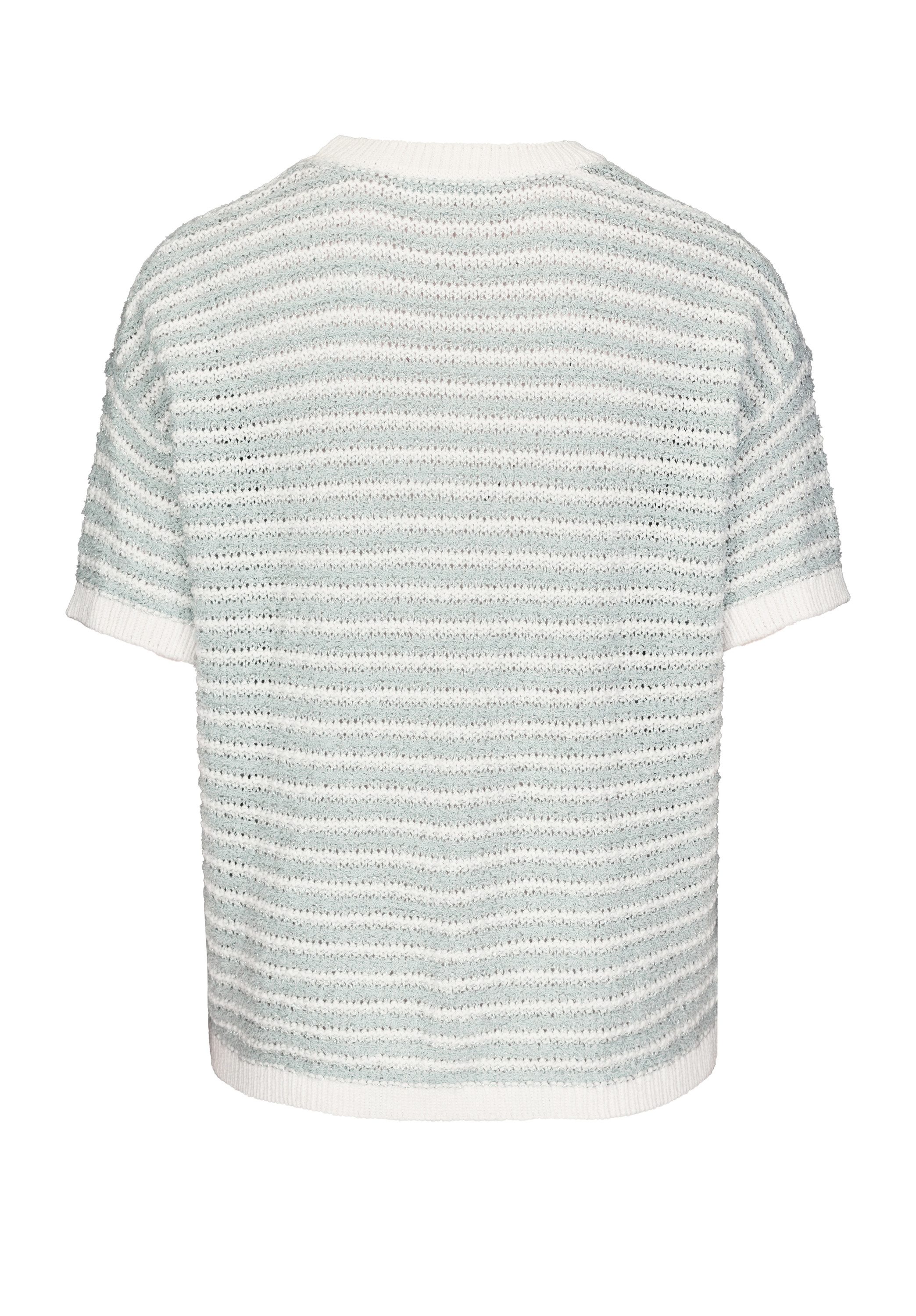 bianca Kurzarmpullover OCTAVIA in modischem Streifenlook mit Lurex-Durchzug