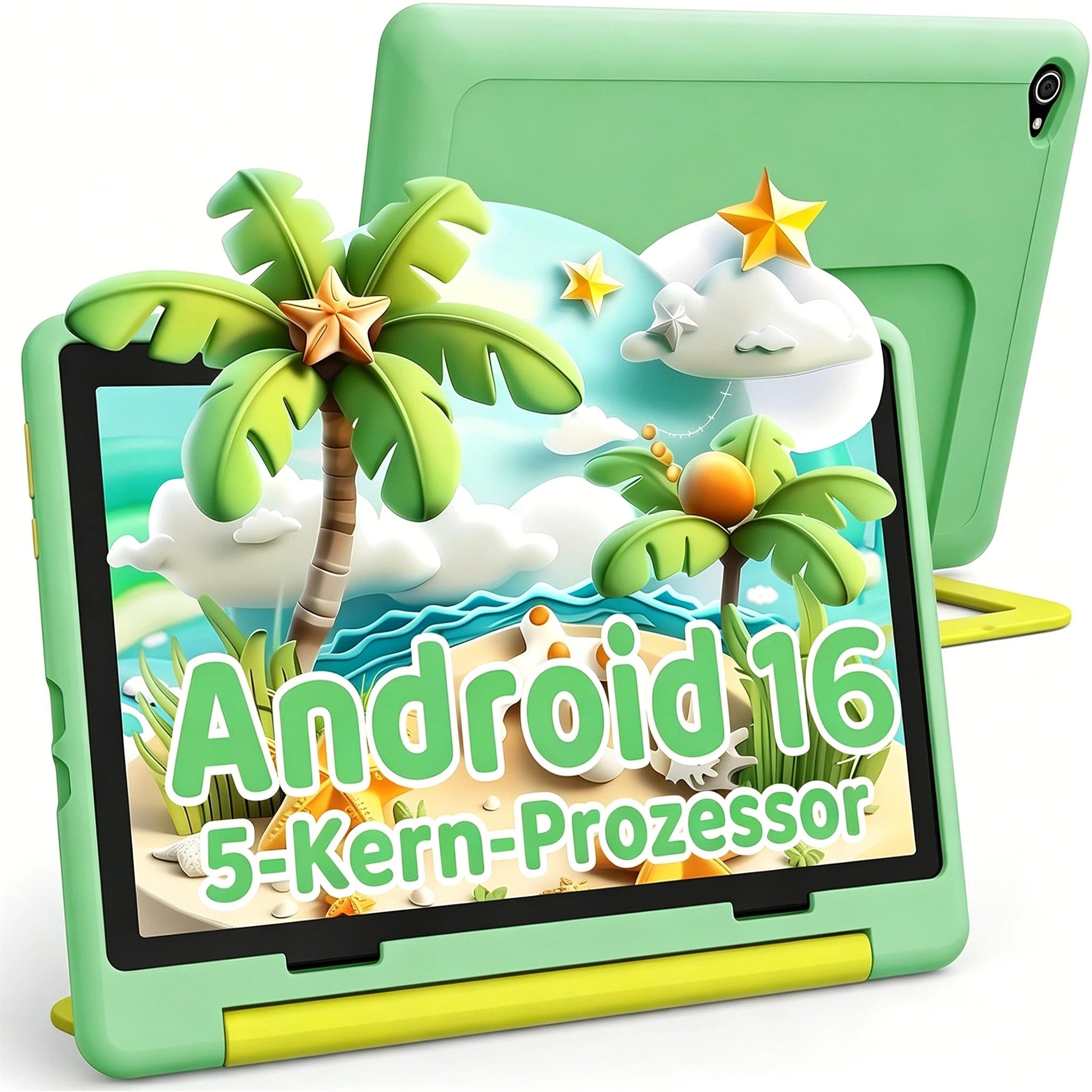BUFO 10 Zoll Android 16, 24(3+21)GB RAM+64GB, 1280x800 HD IPS, Kinder Tablet (10", 64 GB, Android 16, WiFi 6, Robuste Schutzhülle, Vorinstallierte Lernapps, GMS-Zertifizierung)
