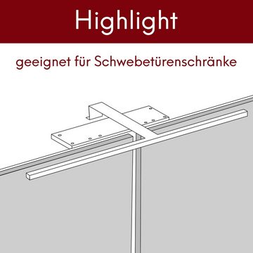 kalb Aufbauleuchte LED Schwebetürenschrankbeleuchtung Schrankbeleuchtung silbergrau 600mm, 1er Set neutralweiss, neutralweiß