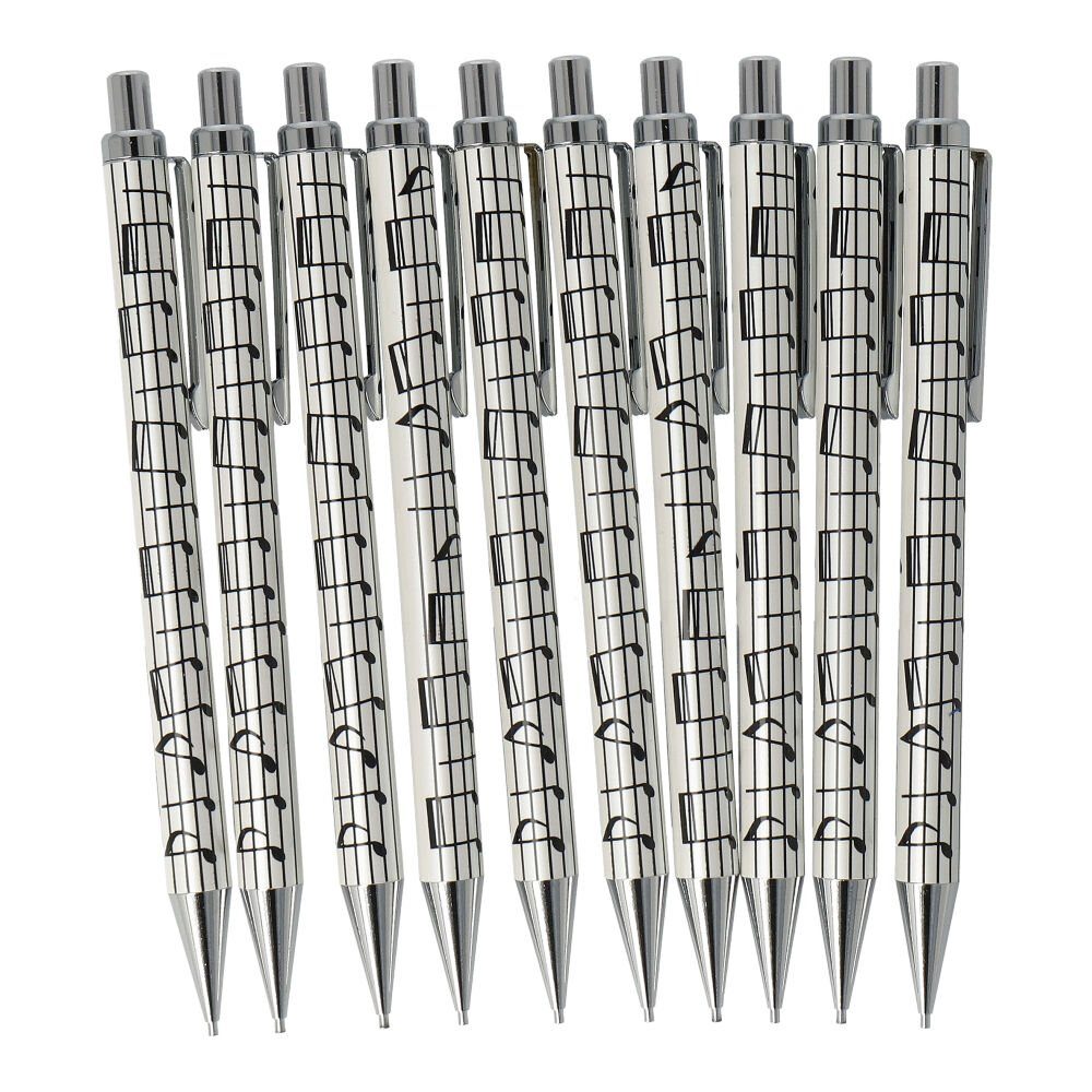 mugesh Bleistift Druckbleistift Notenlinie mit Metalldrücker (10-Stück-Packung)
