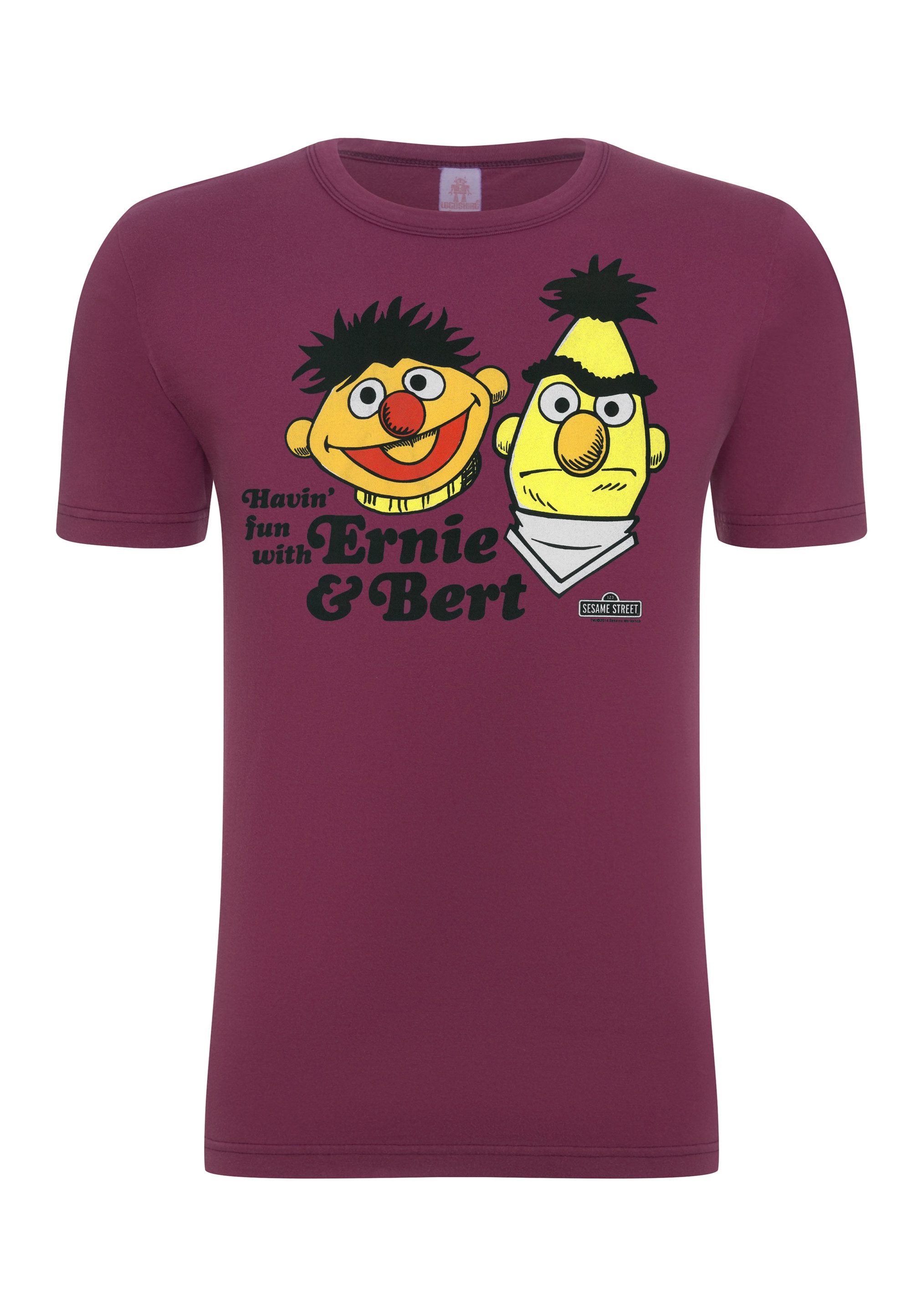 LOGOSHIRT T-Shirt Sesamstrasse - Ernie & Bert mit lizenziertem Print