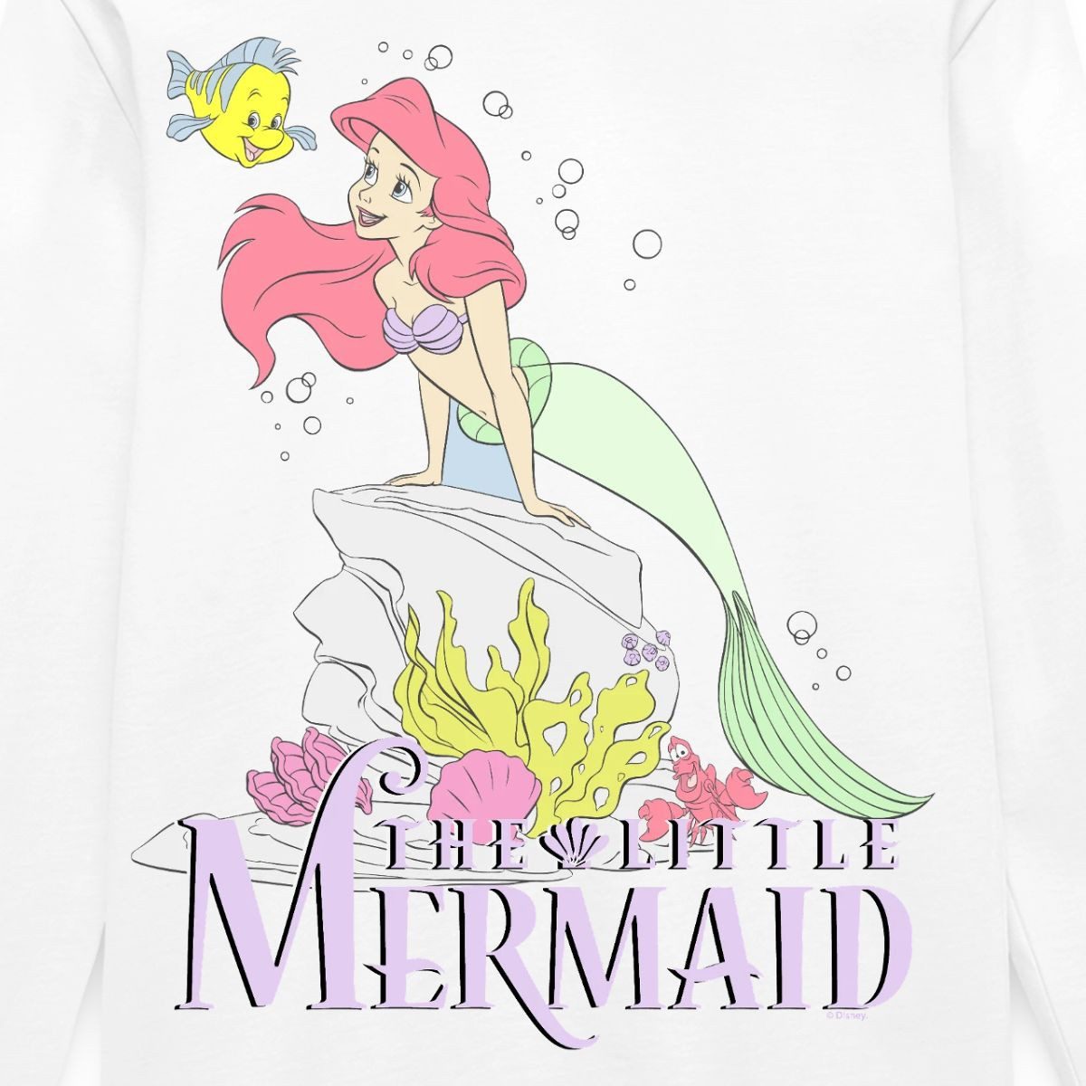 Spreadshirt T-Shirt Arielle Die Kleine Meerjungfrau Auf Fels Kinder Premium Langarmshirt (1-tlg)