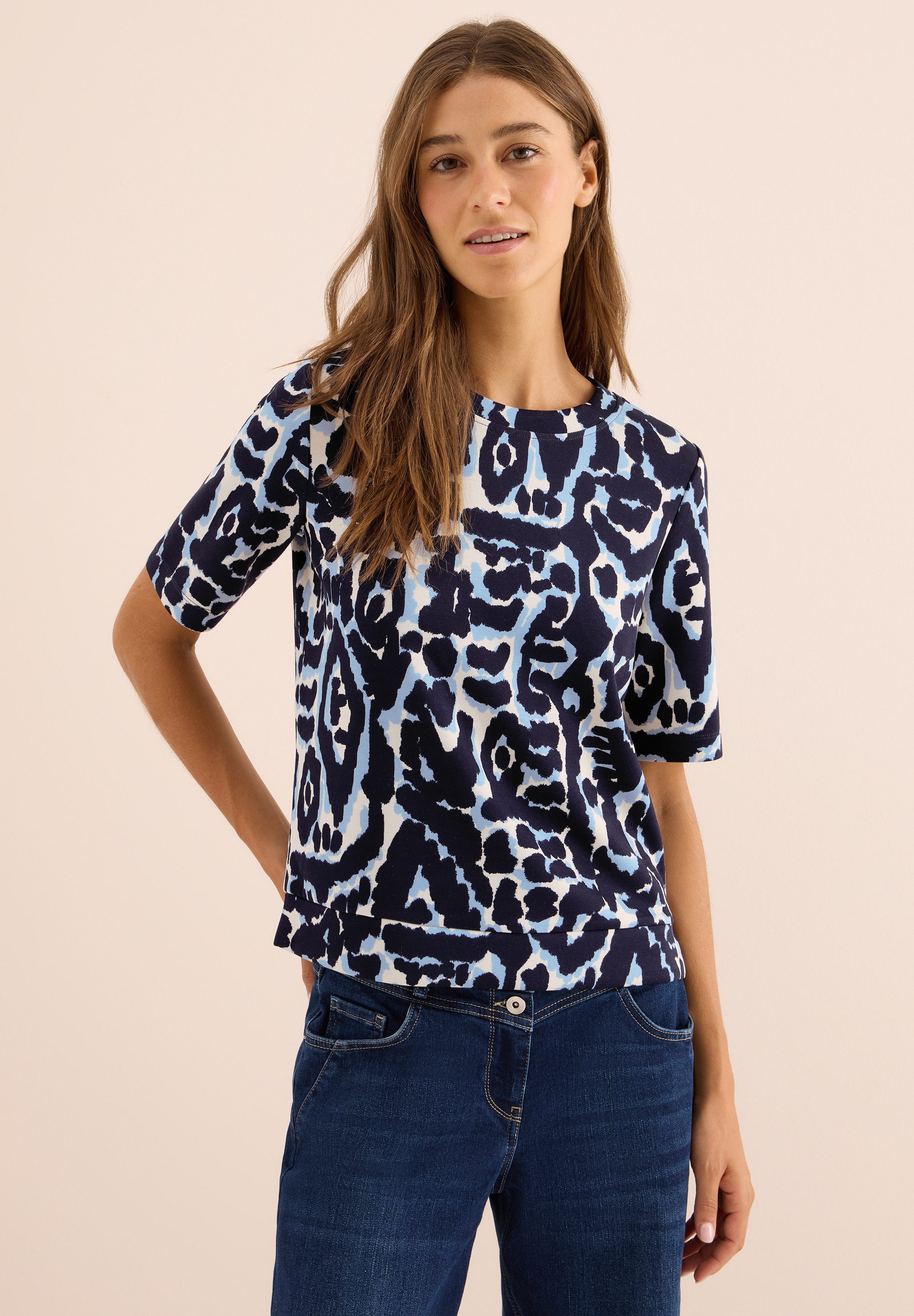 Cecil Damen Print T-Shirt Mit V-Ausschnitt – Lässig & Sommerlich