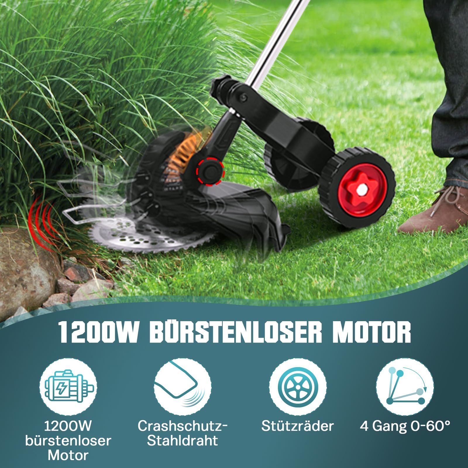 XERSEK Akku-Rasentrimmer 5 in 1 Bürstenloser günstig online kaufen
