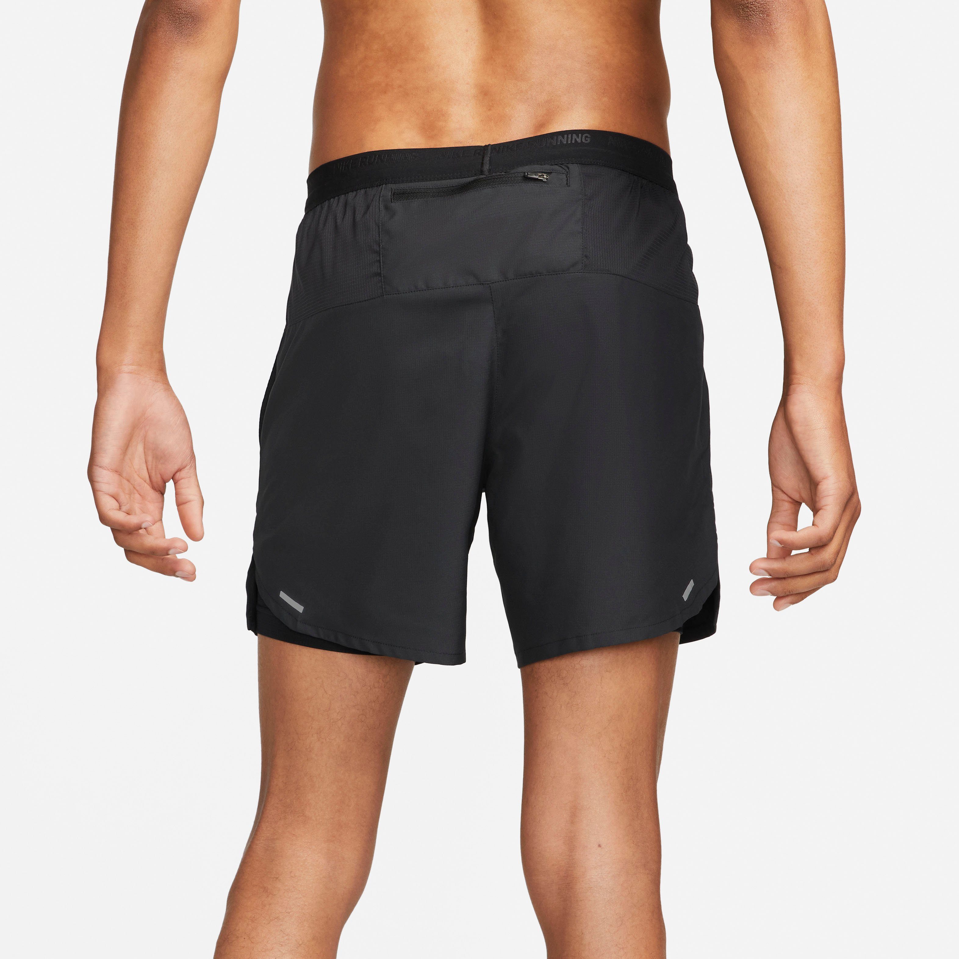 Stride BLACK/BLACK/BLACK/REFLECTIVE SILV Dri-FIT Running " 2-In-1 Nike Shorts 2-in-1-Shorts Men's