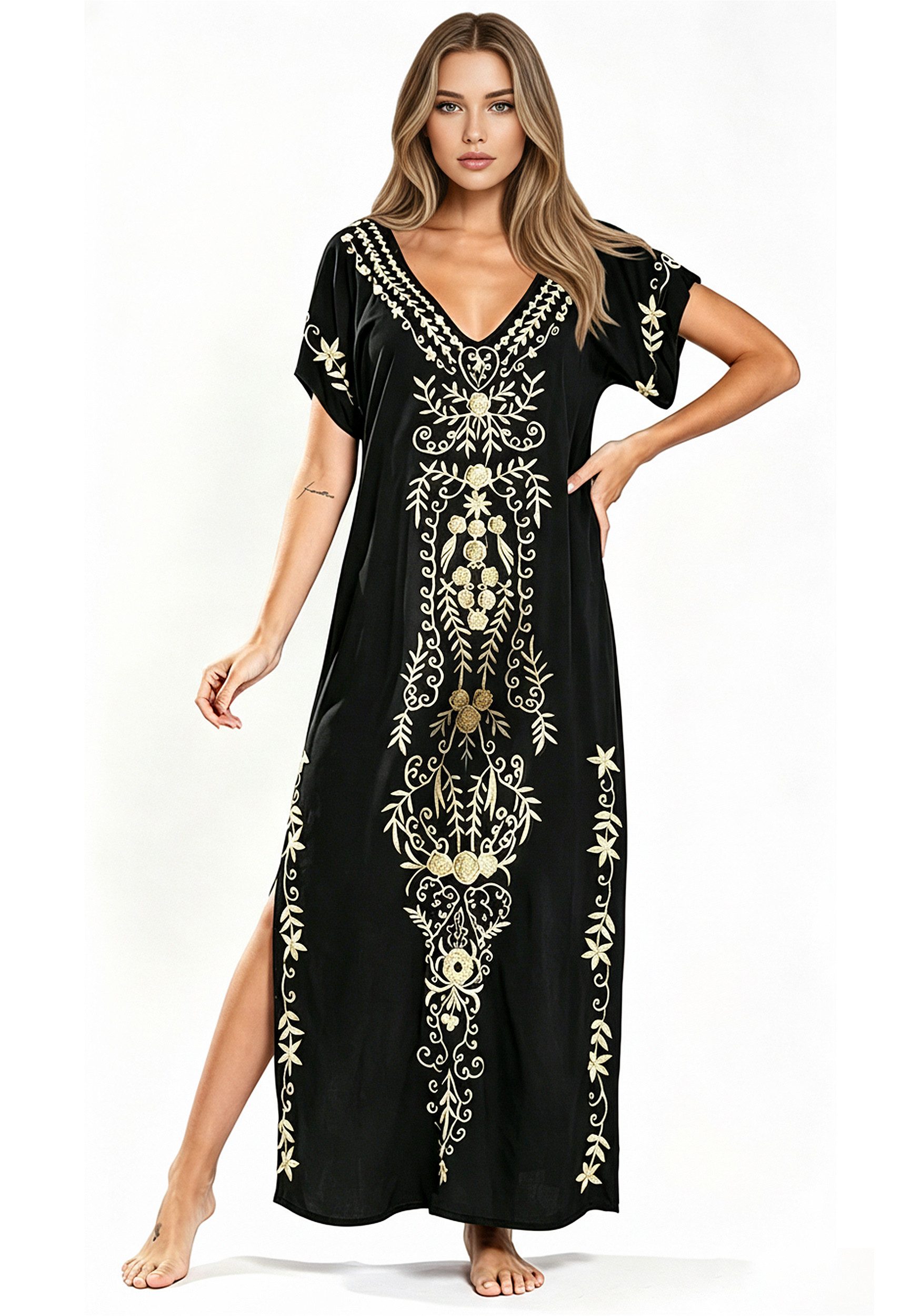 Mutig Strandkleid Damen Strandkleid Bikini Cover Up Sommer Strandbluse Strandhemd (V-Ausschnitt Strandponcho Bademode Strand Vertuschen Shirt, strandkleider damen, strandkleid damen sommer, Strandurlaub Wandern) für Bademode,Poolpartys,Strand,Kreuzfahrten,Urlaub,Resorts,Wasserparks