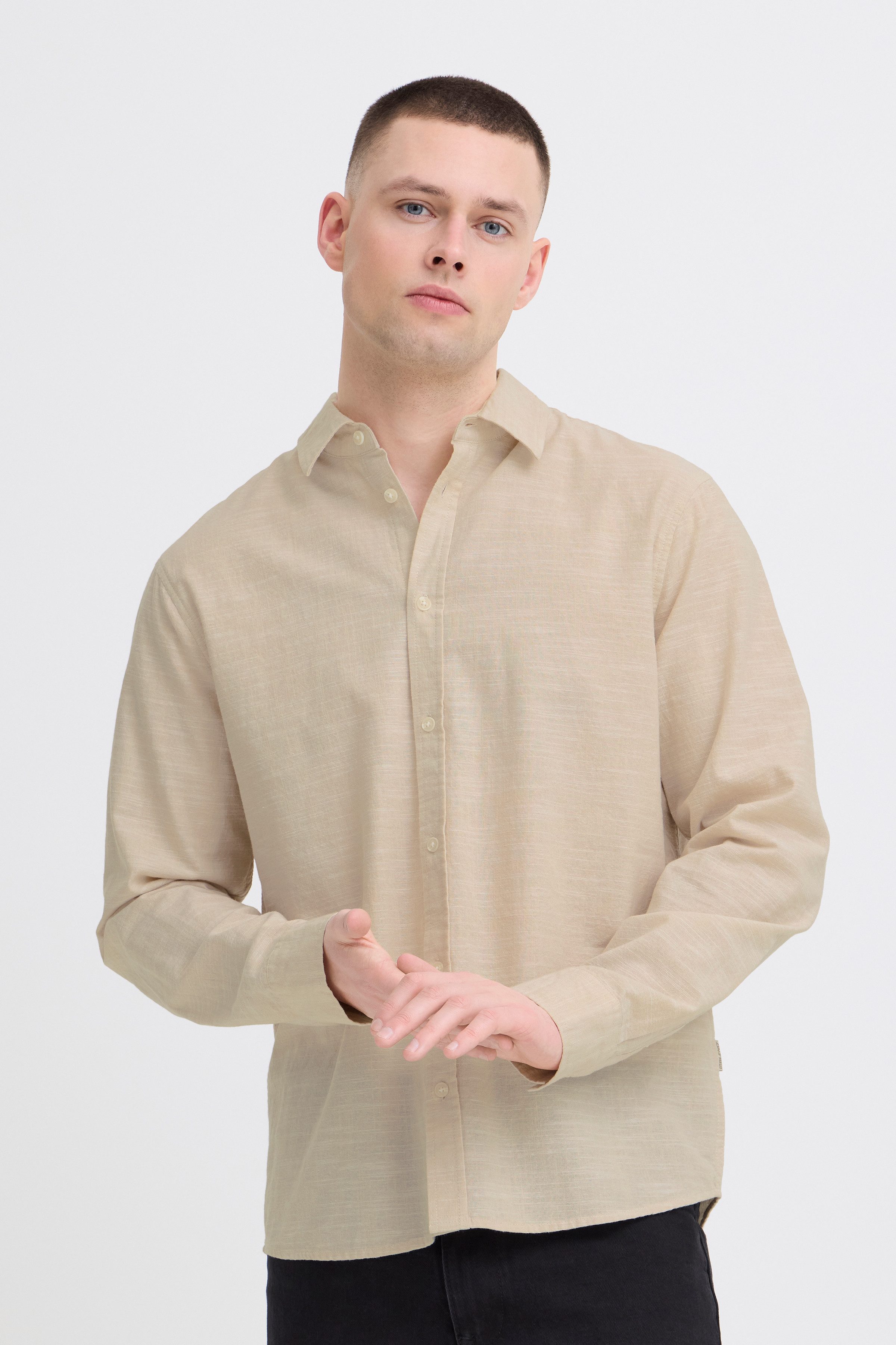 Blend Langarmhemd BHDARIS SLUB L/S Regular Fit, aus Baumwolle, mit Knopfleiste