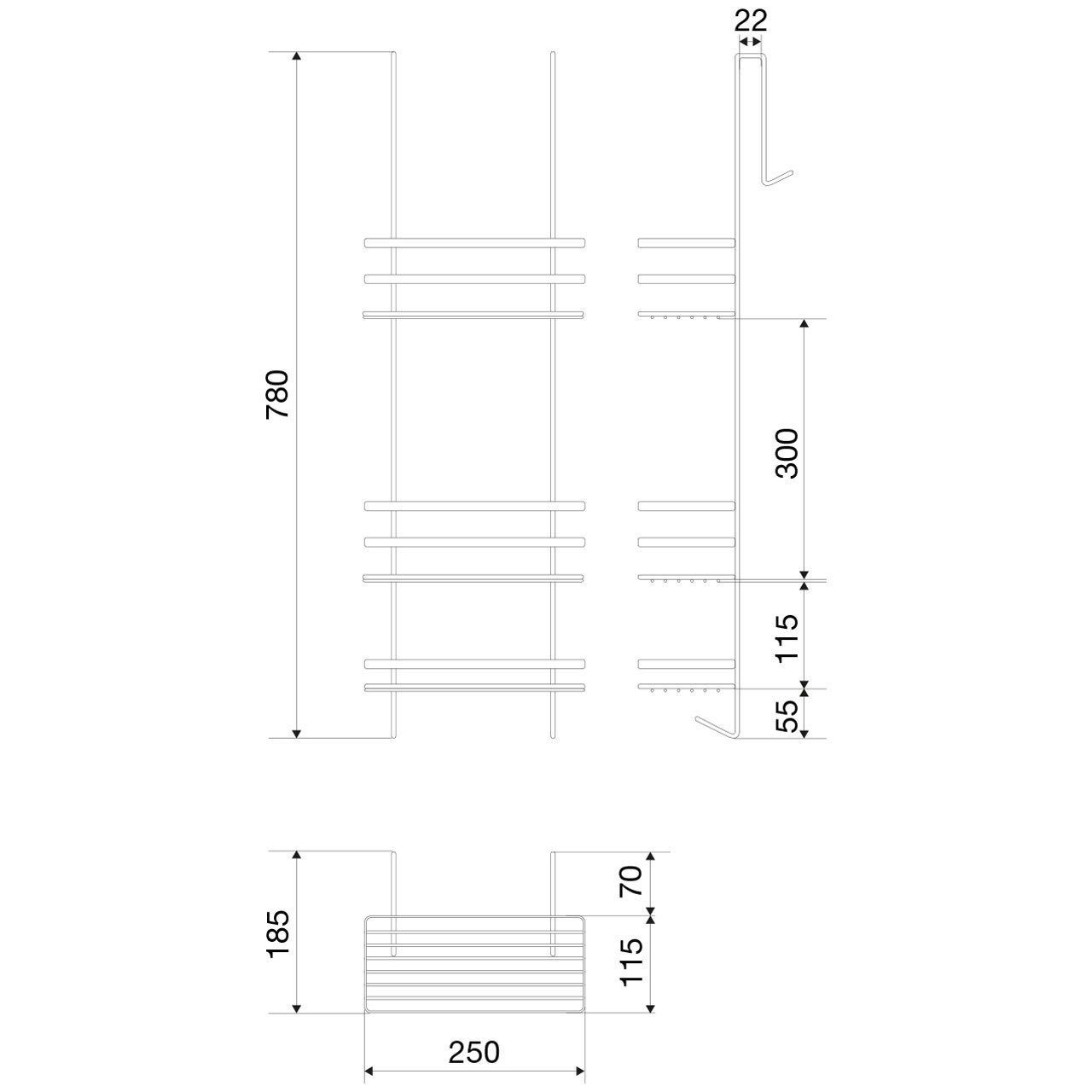 Euroshowers GmbH Duschablage Duschkabinen Hängeregal 3 Etagen Duschablage B günstig online kaufen