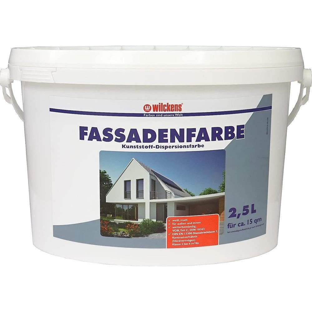 Wilckens Farben Fassadenfarbe Farbe Weiß matt 2,5 / 5 Liter Innen & Außen Wandfarbe