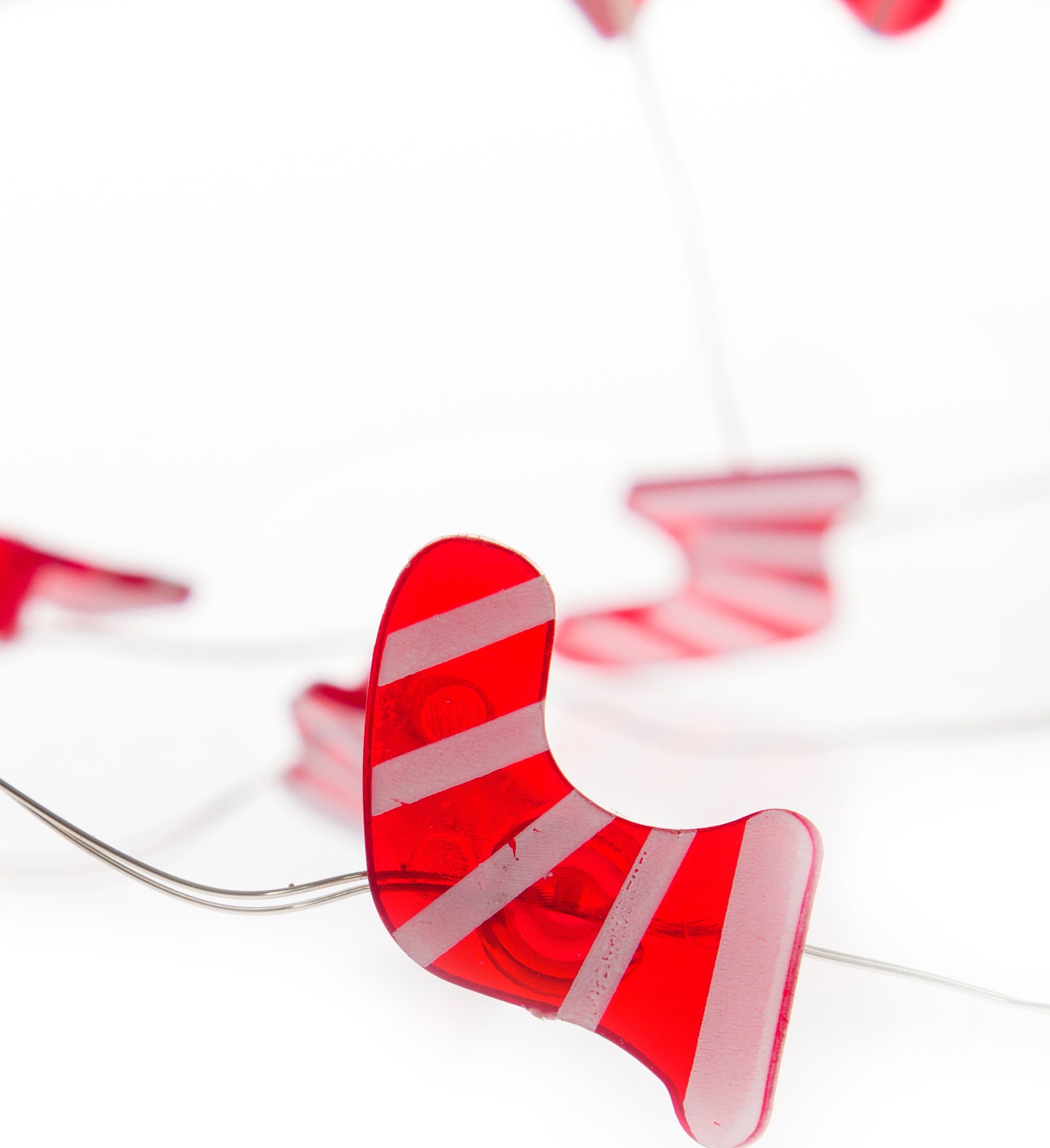 Myflair Möbel & Accessoires LED-Lichterkette Weihnachtsstiefeln, Länge mit 20 kleinen cm mit LEDs, ca. rot, 235 Weihnachtsdeko