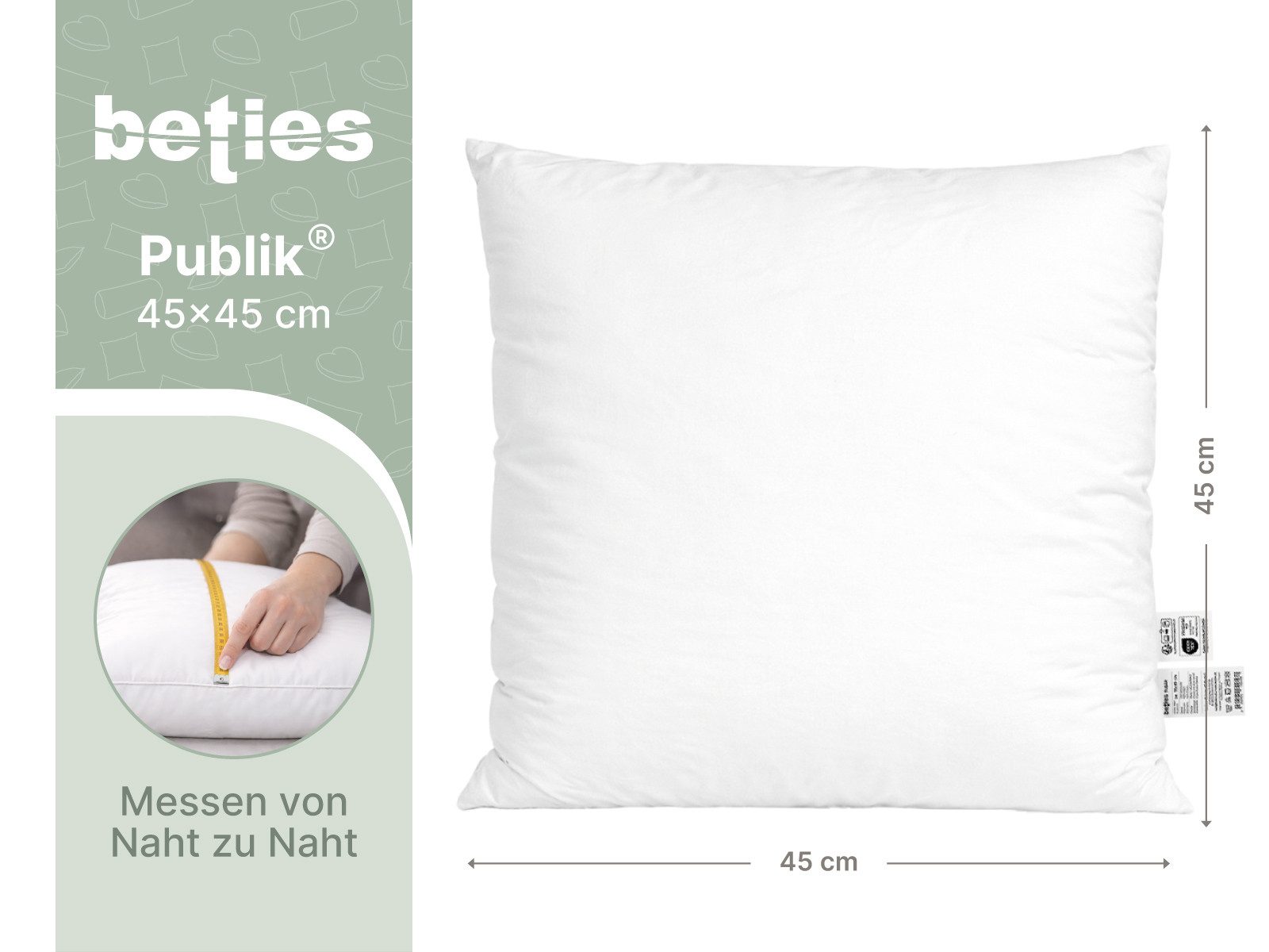 beties Federkissen Publik, Füllung: Enten- und Gänsefedern, Bezug: Baumwolle, Seitenschläfer, Bauchschläfer, Rückenschläfer, 1 Stück, waschbar - in verschiedenen Größen erhältlich