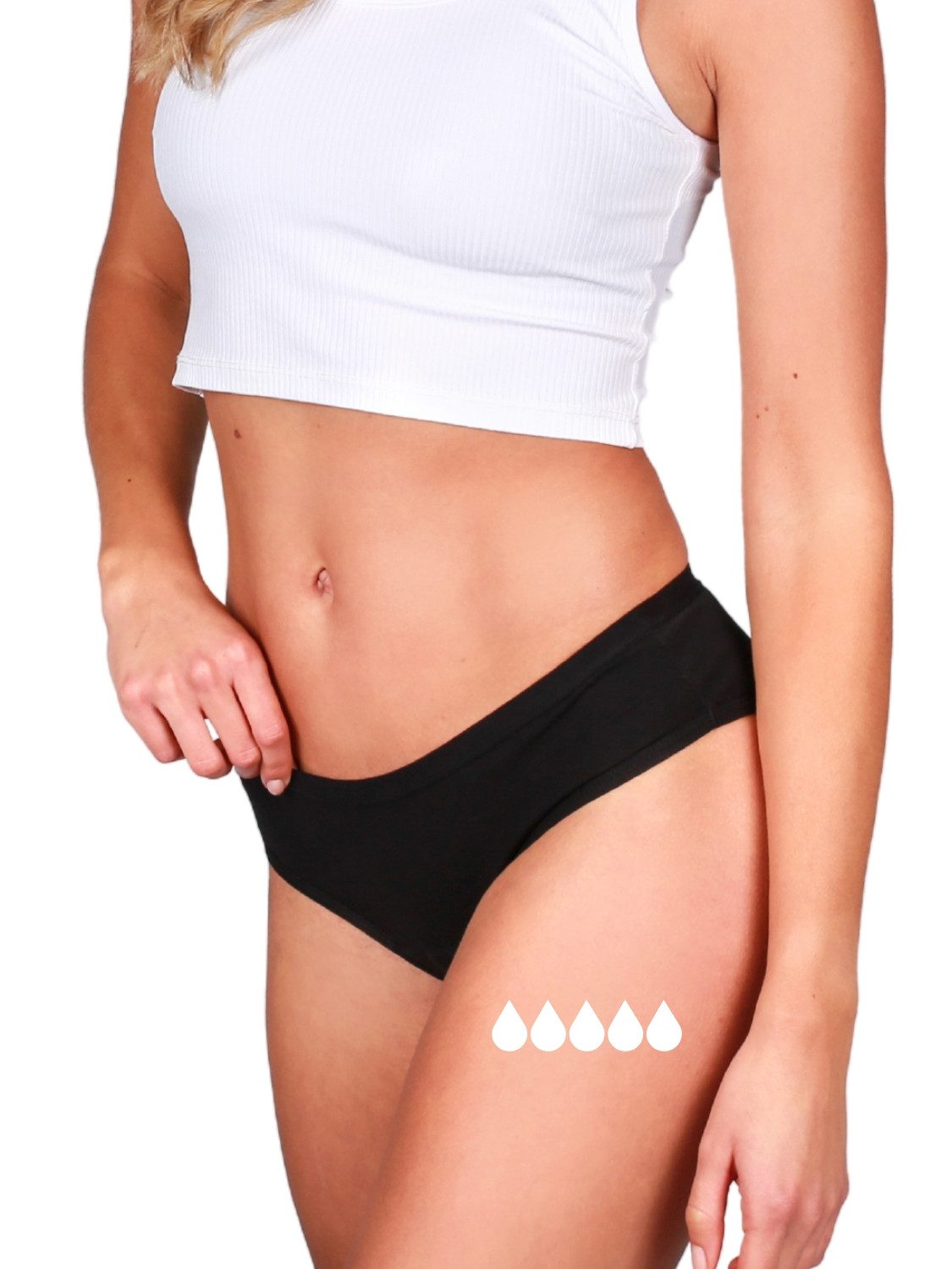 Taynie Periodenslip Classic extra stark - Periodenunterwäsche starke Blutung - Damen (1-St., 1er-Pack) Periodenunterwäsche / Periodenslip aus Bio Baumwolle