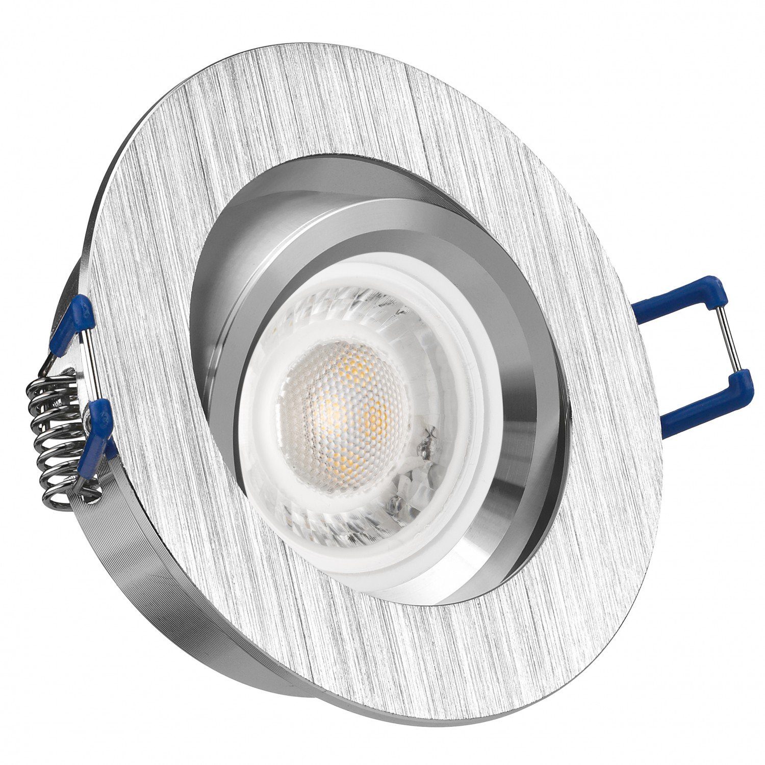 Einbaustrahler Einbaustrahler gebürstet 5W LEDANDO LED extra Set aluminium Leuch mit in flach LED