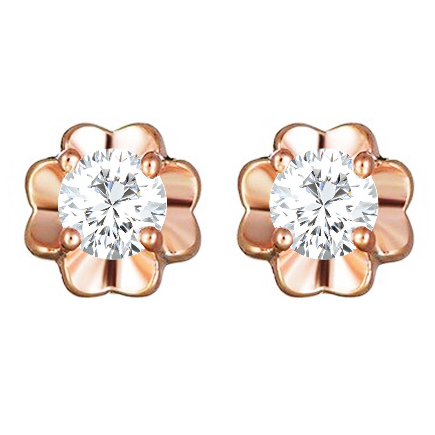 LÖB Paar Ohrstecker 750er 18 Karat Roségold vergoldet Ohrringe Ohrstecker B günstig online kaufen