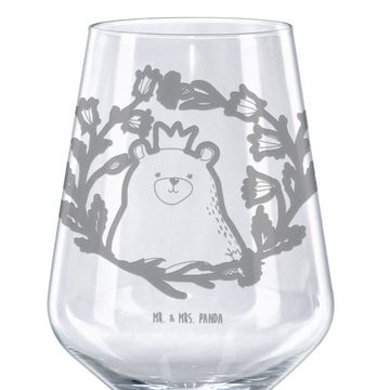 Mr. & Mrs. Panda Rotweinglas Bär Königin - Transparent - Geschenk, Spülmaschinenfeste Weingläser, Premium Glas, Spülmaschinenfest