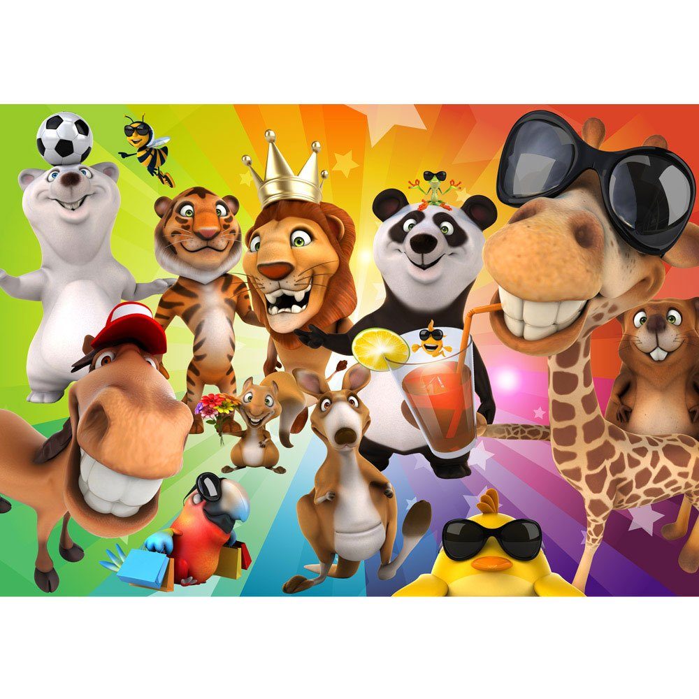 Fototapete liwwing Comic Tiere Safari Party Kinderzimmer liwwing Fototapete Zoo 88, no. Kindertapete Dschungel