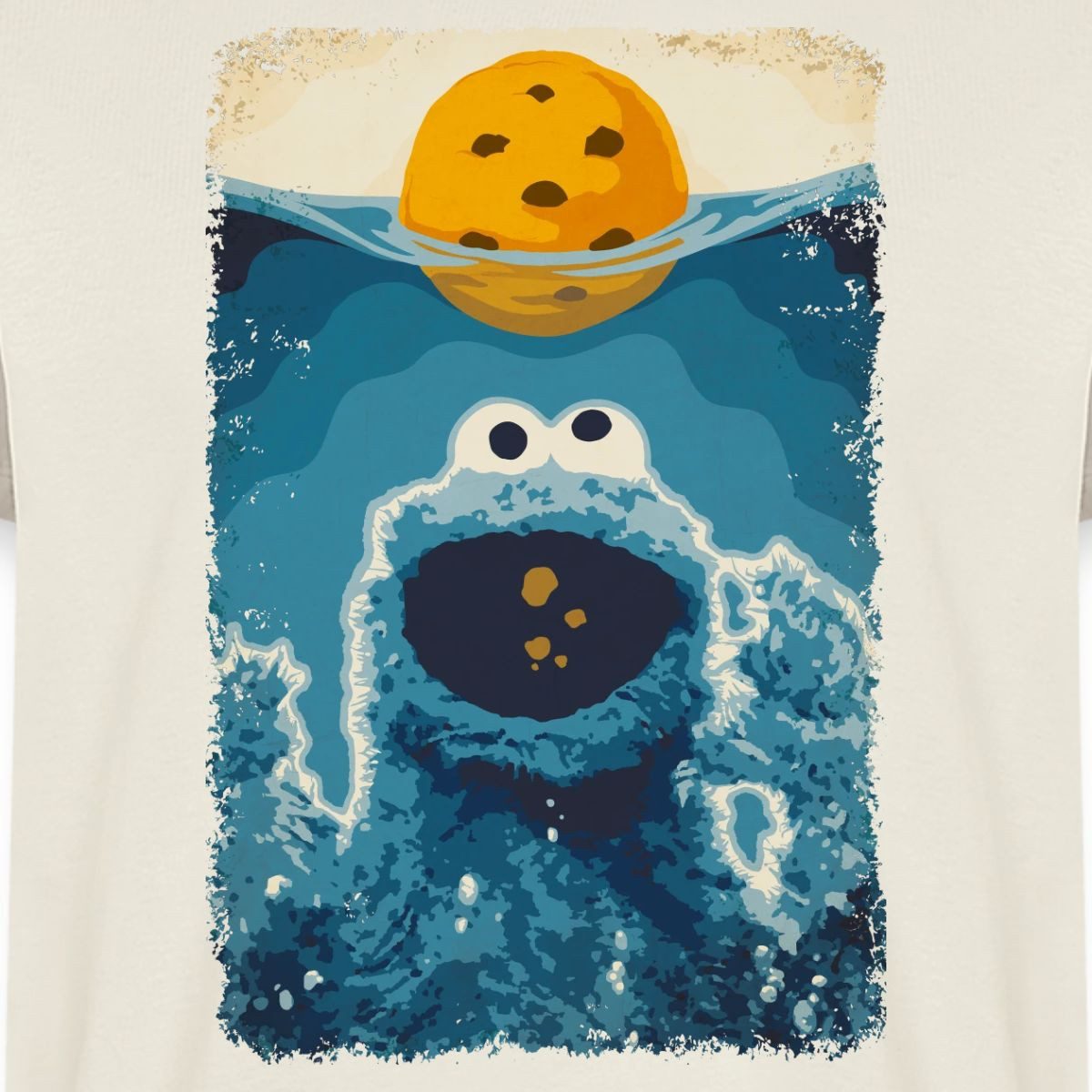 Spreadshirt T-Shirt Sesamstraße Krümelmonster Hai Männer Premium T-Shirt (1-tlg)
