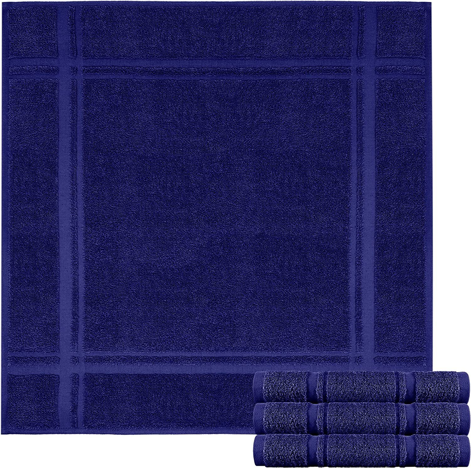 Lashuma Geschirrtuch London, (4-tlg., 4er 50x50cm), Handtücher, Küche, Geschirrtücher, Frottee, Küchentücher Set Marine Blau