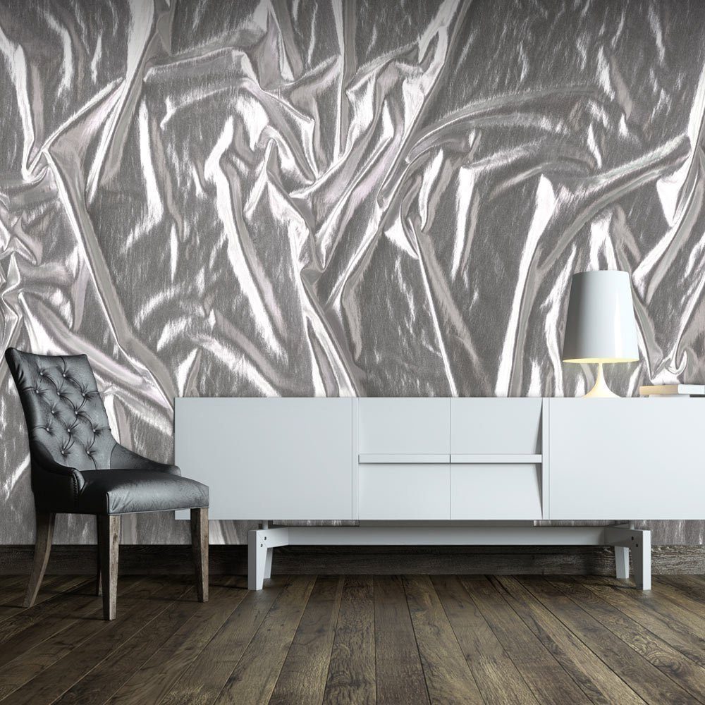KUNSTLOFT Vliestapete Edles Silber 2x1.4 m, halb-matt, lichtbeständige Design Tapete
