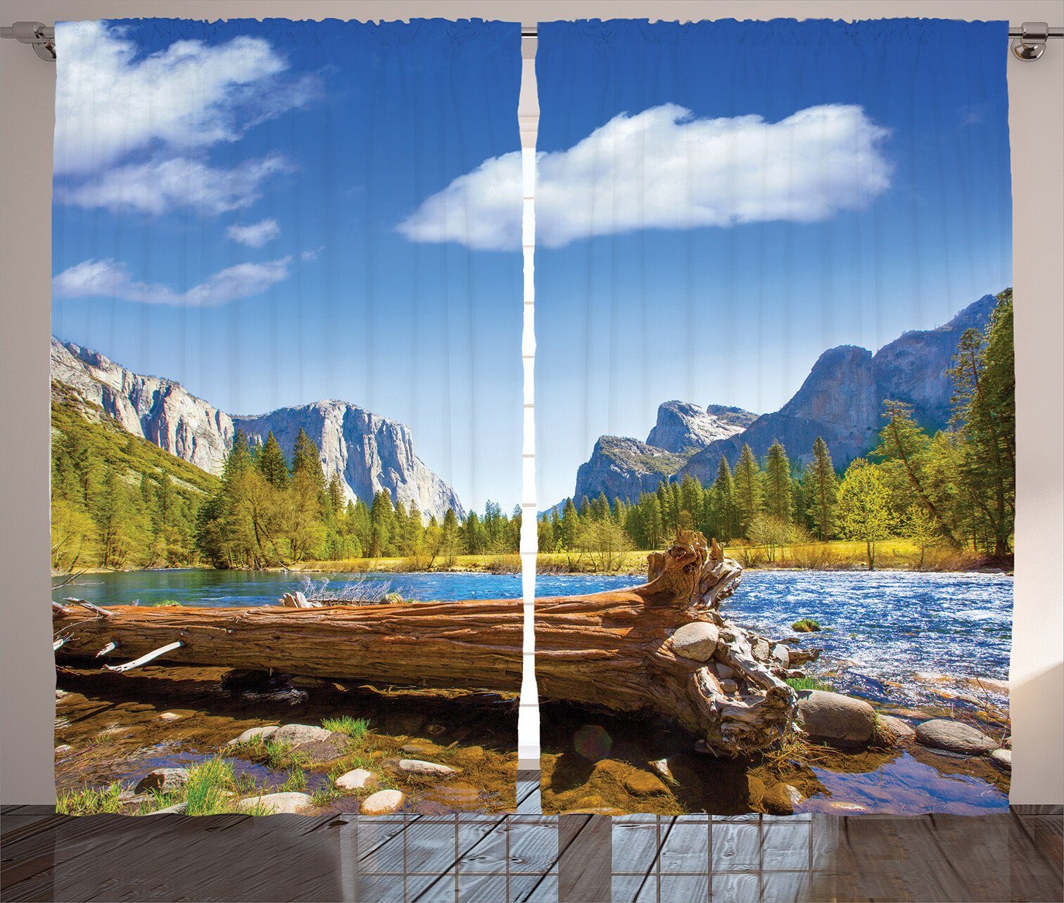 Gardine Schlafzimmer Kräuselband Yosemite Vorhang und Abakuhaus, Haken, mit Schlaufen amerikanisch Kalifornien