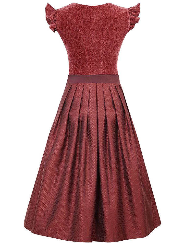 MarJo Dirndl Dirndl Hochwinkel 75cm Länge kastanienrot – Bild 2 von 2