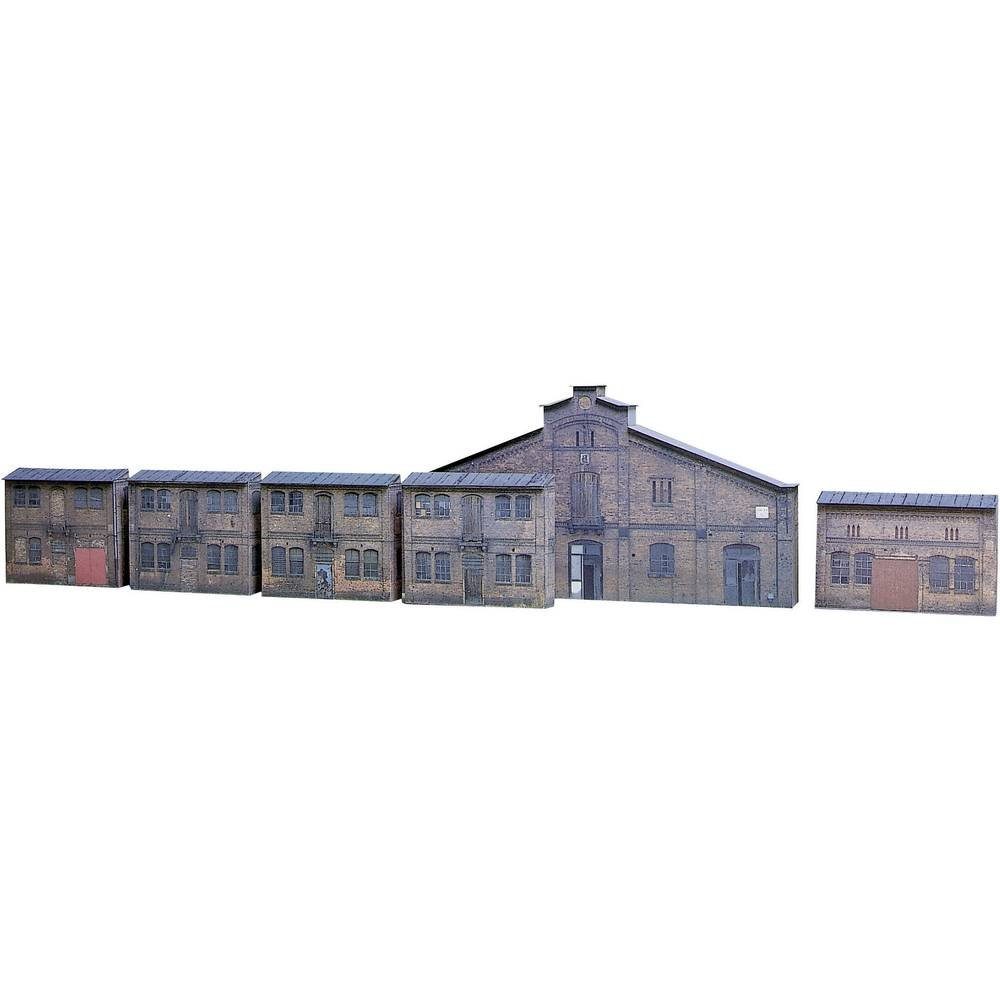 Modelleisenbahn-Gebäude H0 Relief-Kartonbausatz mit 6 Industrie-Fassaden
