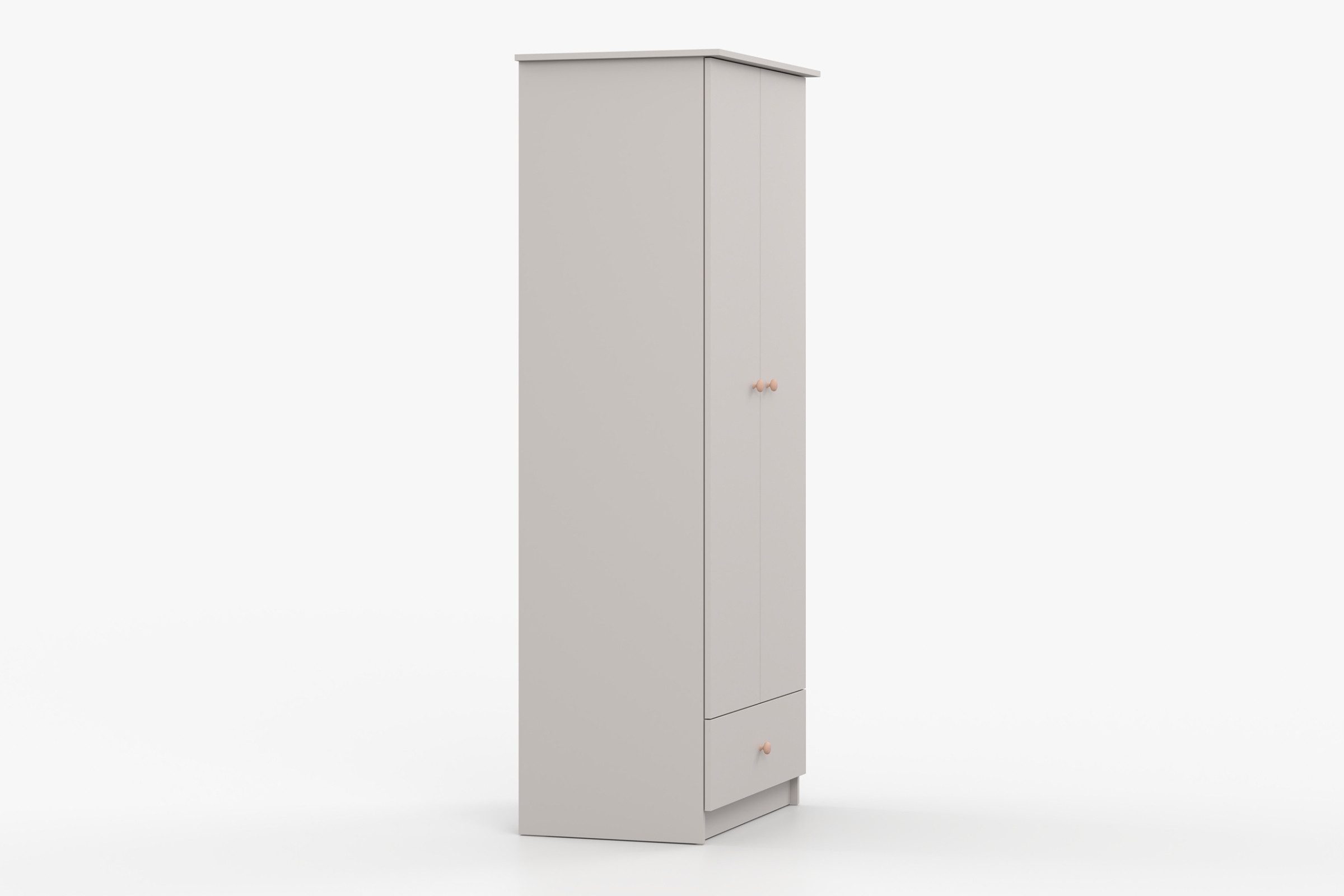 Deine Möbel 24 Kinderkleiderschrank OSCAR Kleiderschrank Drehtürenschrank 85 cm breit (Set, 2-St., ganz in Weiß / Cashmere, Griffe: Rosa / Anthrazit OSCAR-Kollektion) Kinderzimmer Jugendzimmer Jungenzimmer Mädchenzimmer