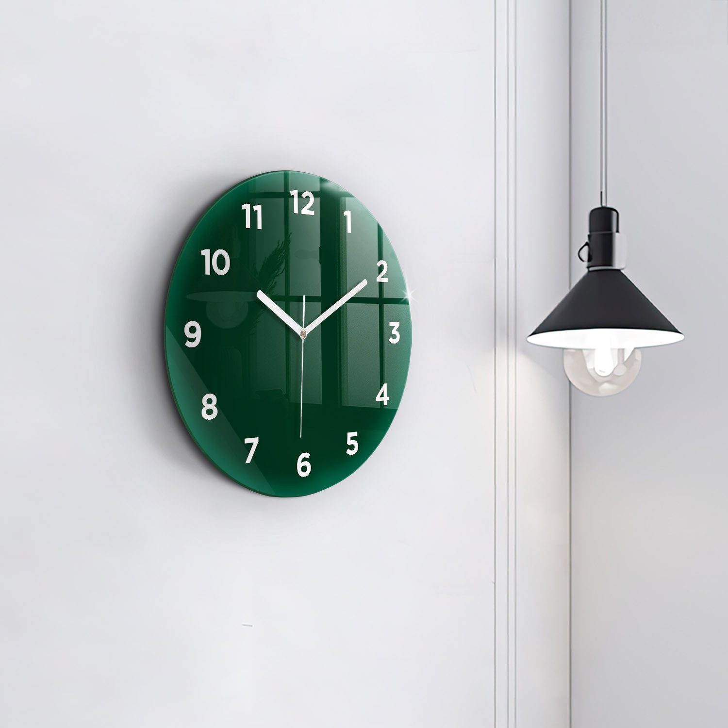 Tulup Wanduhr Wanduhr Glasrunde Uhr Moderne Glaswanduhr 30cm Uhr aus Gehärtetem Glas