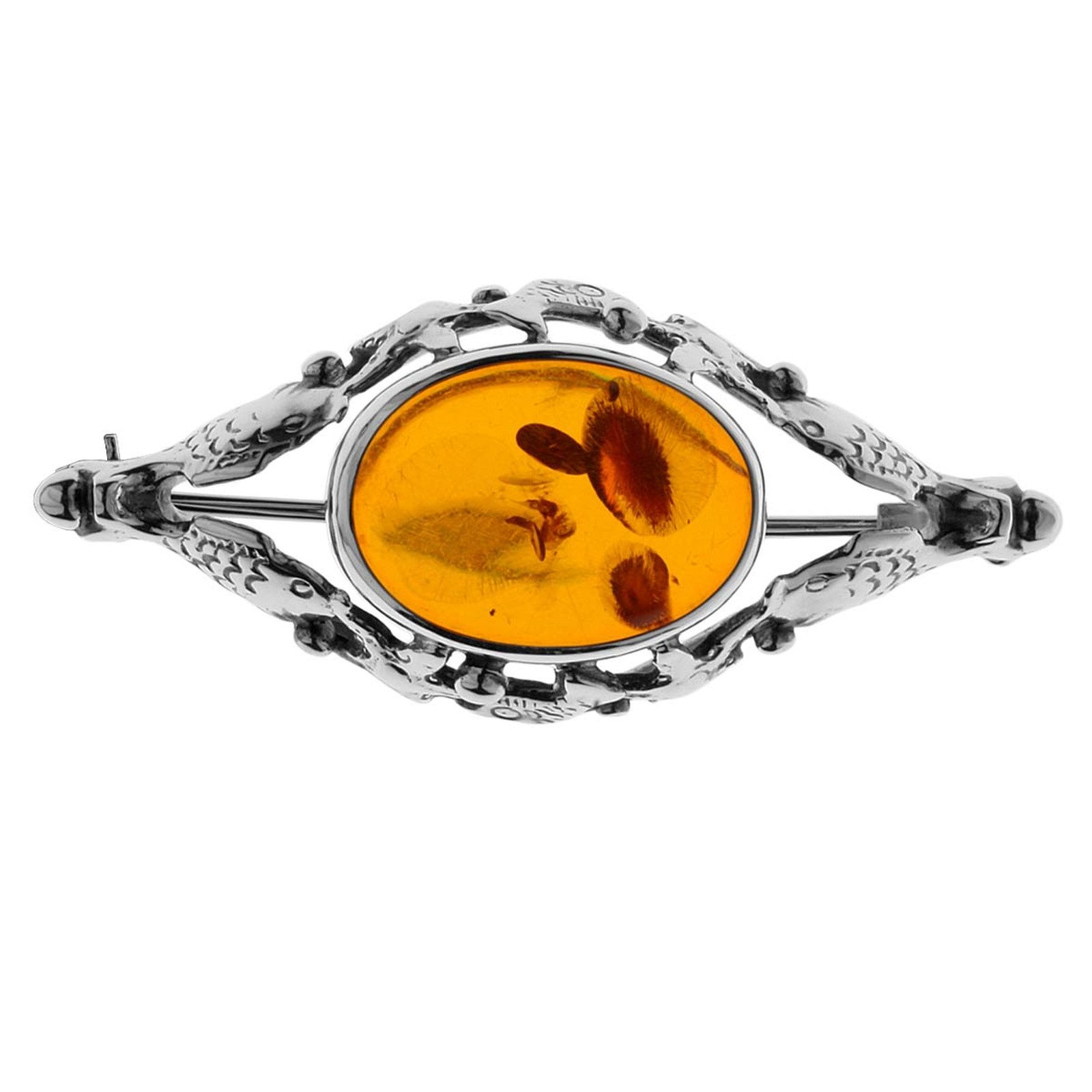 Brosche Ostsee-Schmuck Brosche Fischland 43x18 mm