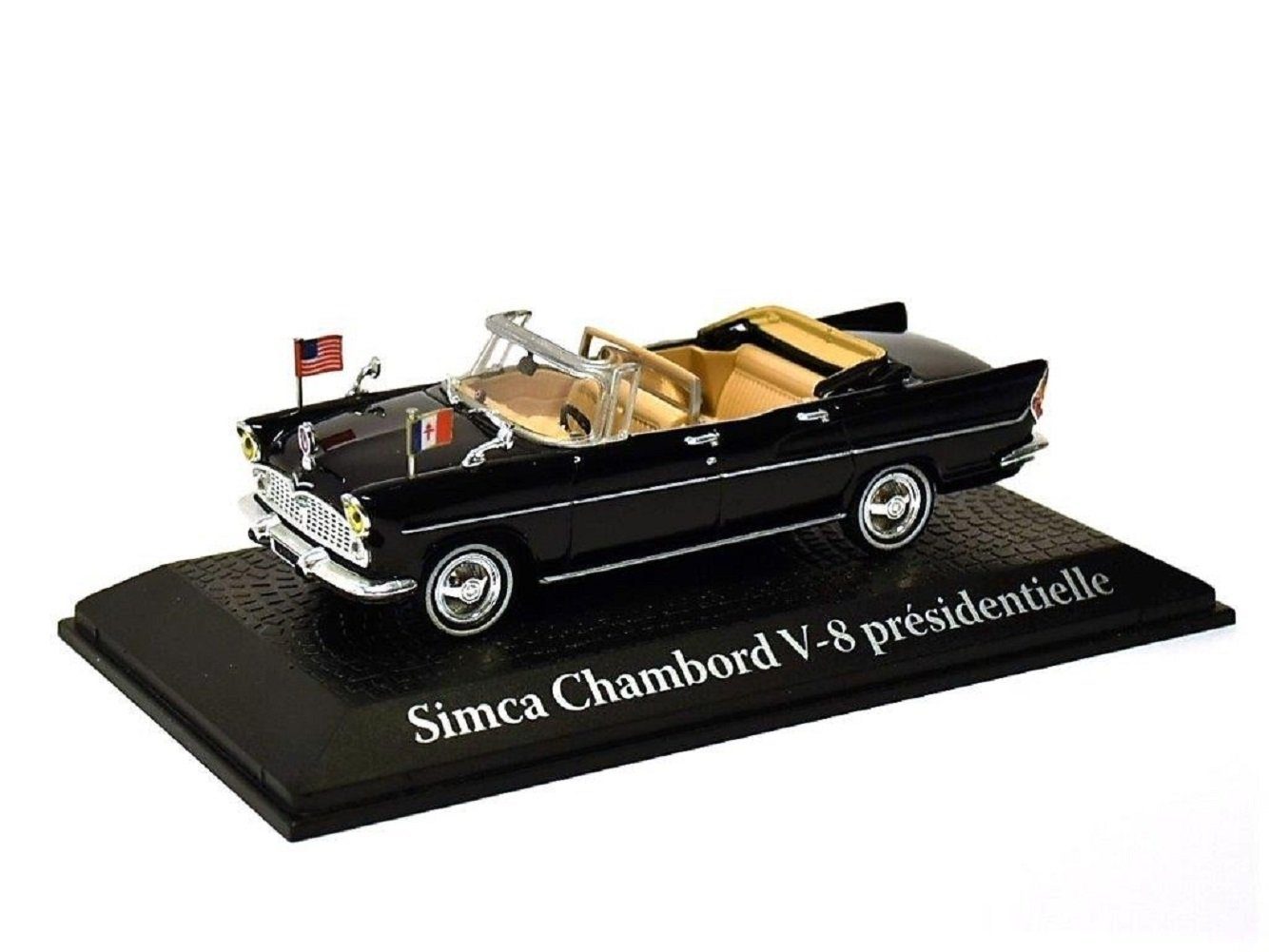 Editions Atlas Sammlerauto Staatskarosse 1961 Simca V8 Kennedy besucht Charles de Gaulle 1:43, Maßstab 1:43