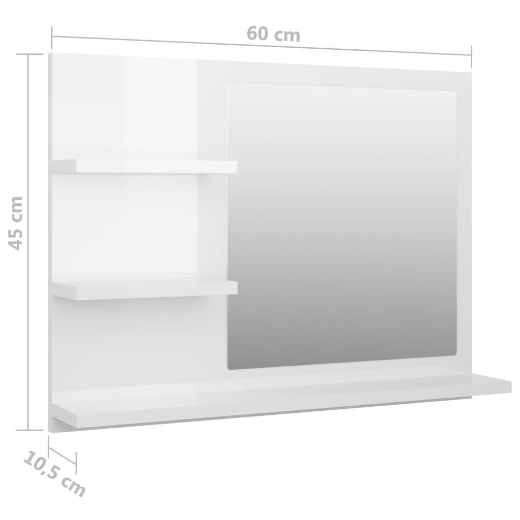 60x10,5x45 Badezimmerspiegelschrank Badspiegel Hochglanz-Weiß (1-St) Holzwerkstoff vidaXL cm