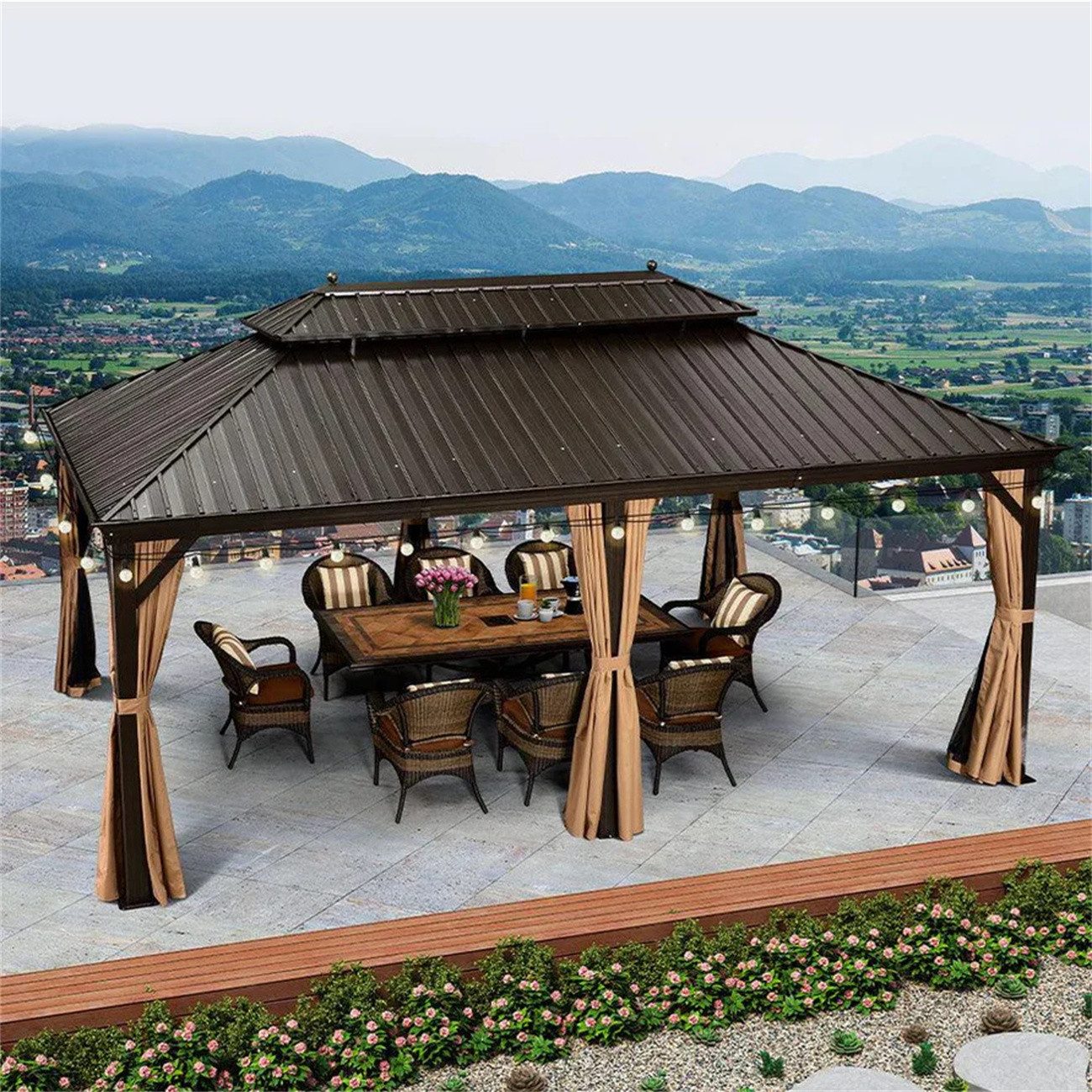 PURPLE LEAF Pavillon Hardtop Aluminium Gazebo günstig online kaufen