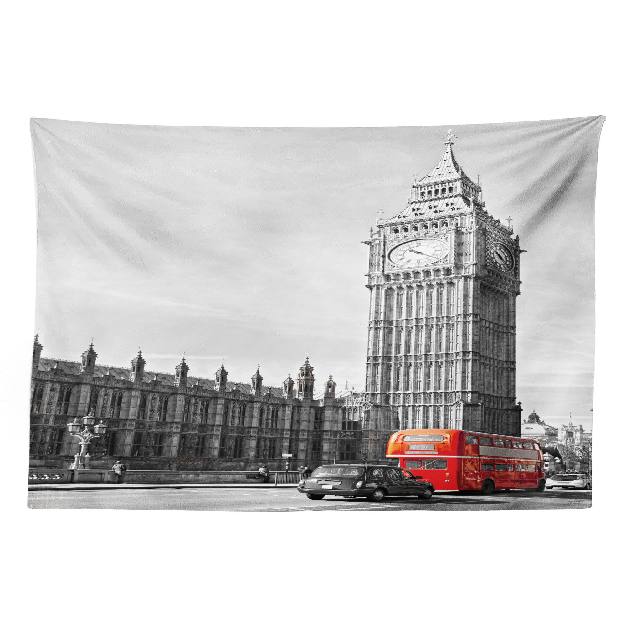 Abakuhaus Wandteppich aus Weiches Mikrofaser Stoff Für das Wohn und Schlafzimmer, rechteckig, London Hauptstadt von England Touristen