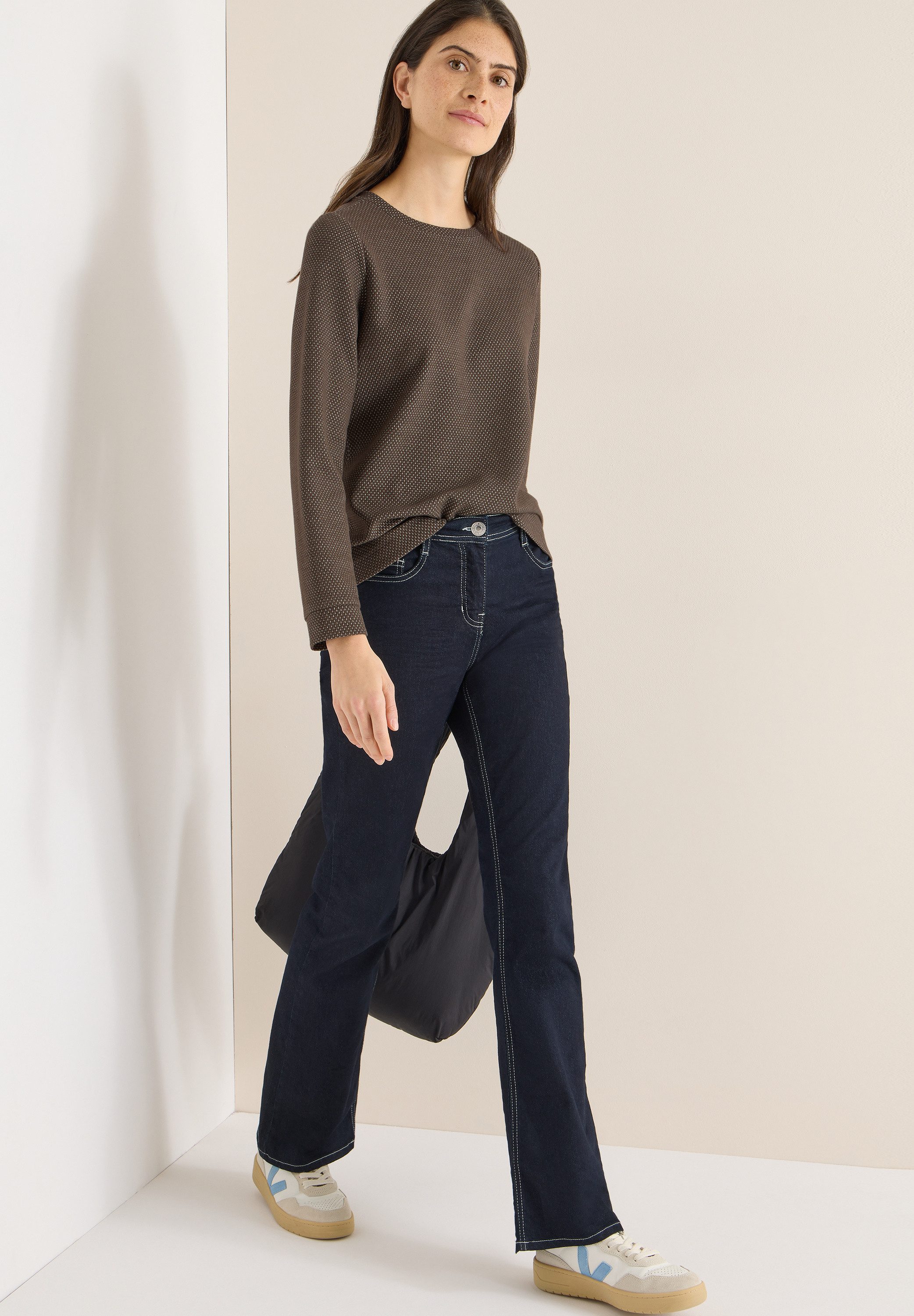 CECIL Langarmshirt mit U-Boot-Ausschnitt
