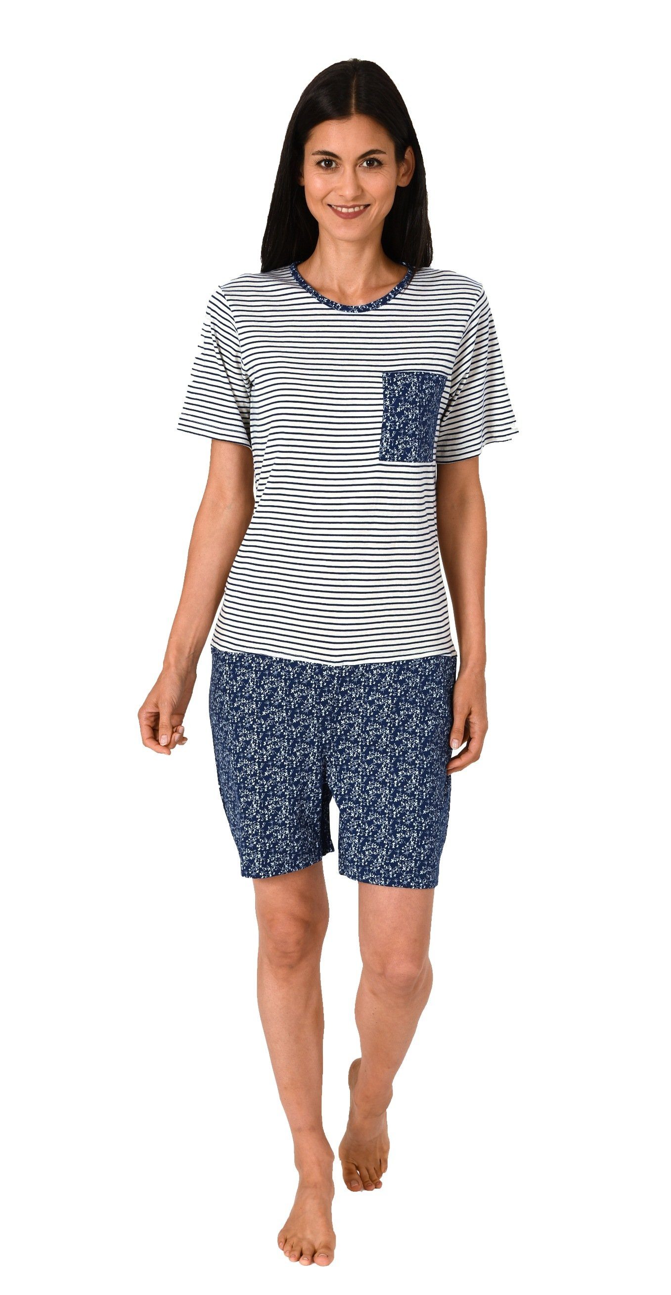 Normann Care Pyjama Damen Pflegeoverall kurzarm mit Reissverschluss am Rücken und am Bein