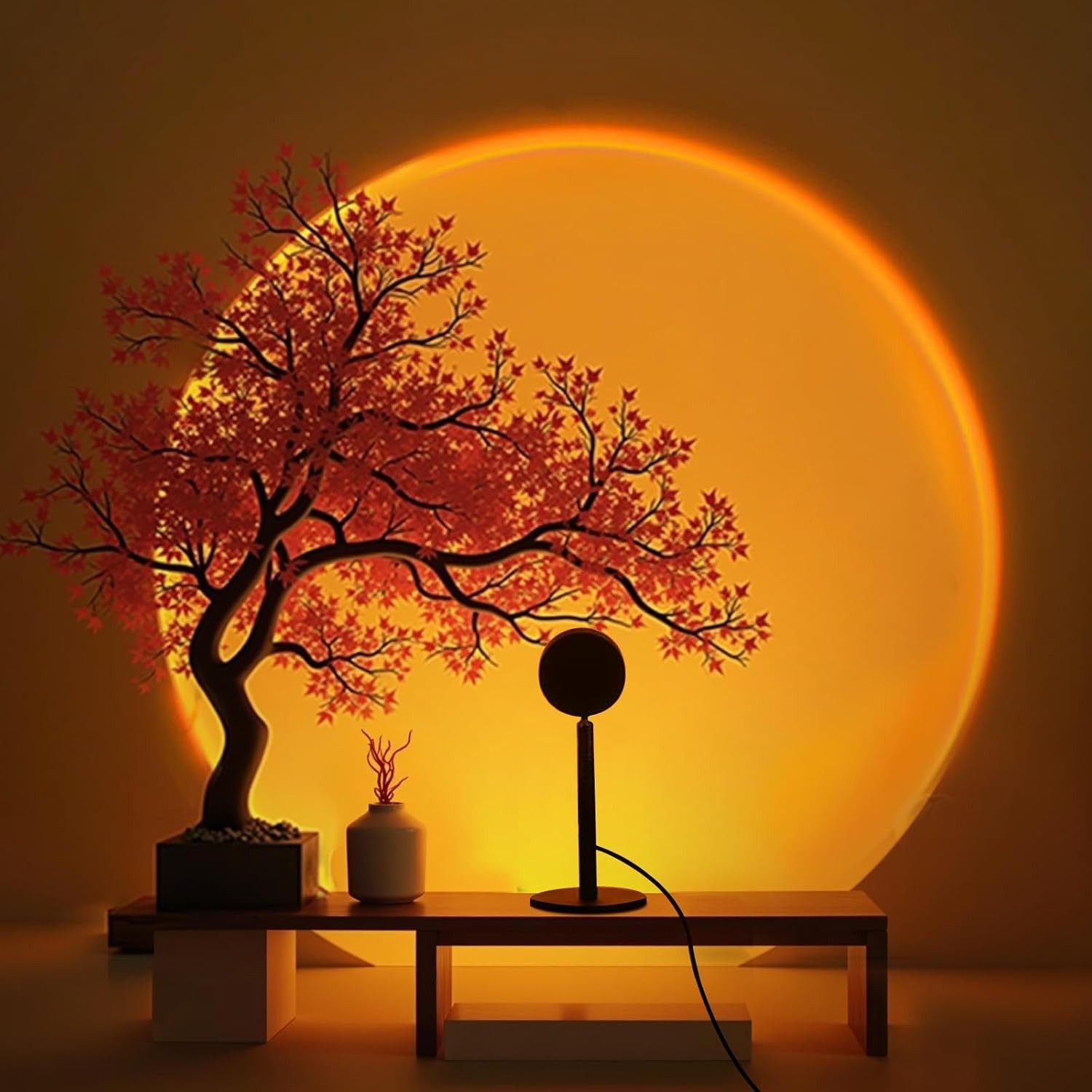 FELIXLEO LED-Sternenhimmel Sunset Lampe, 4 Farben USB LED Projektor mit 180° Drehung