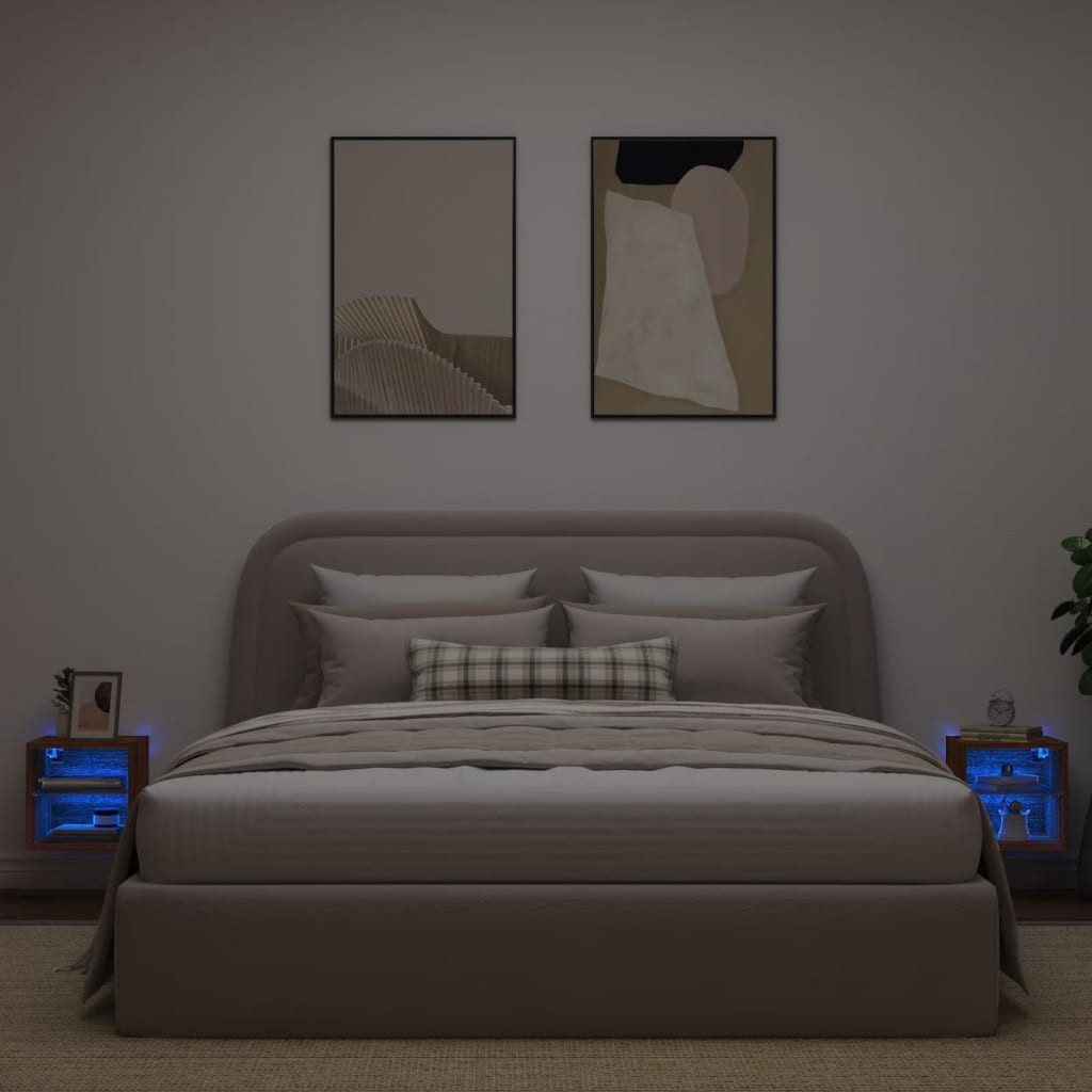 vidaXL TV-Wand TV-Wandschränke mit LED-Leuchten 2 günstig online kaufen