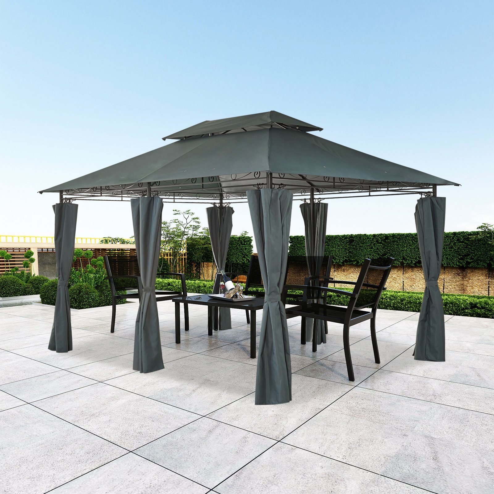 Mondeer Pavillon Gartenpavillon, mit 6 Seitenteilen günstig online kaufen