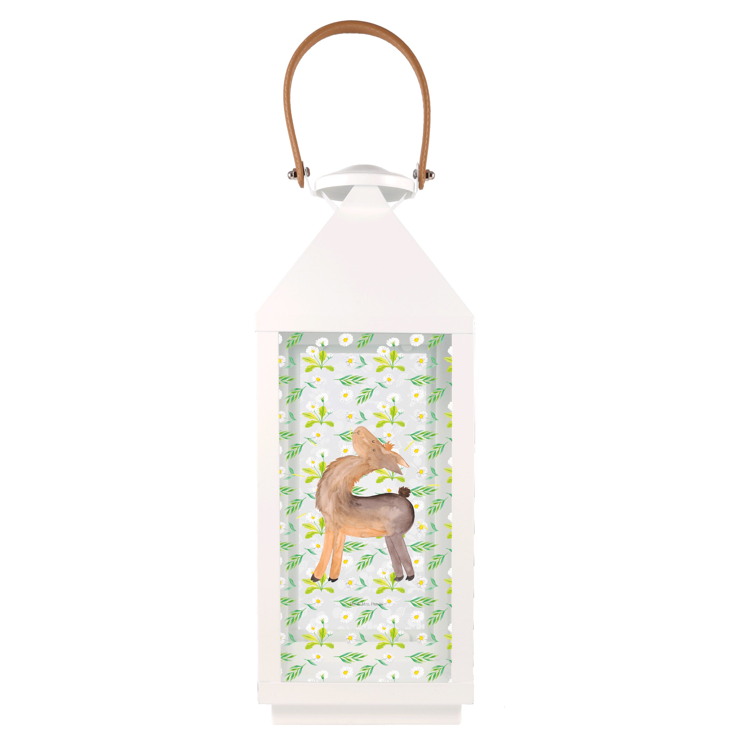 Mr. & Mrs. Panda Gartenleuchte Lama Stolz, Windlicht Outdoor L, Transparent, glas laterne, Gartenlat