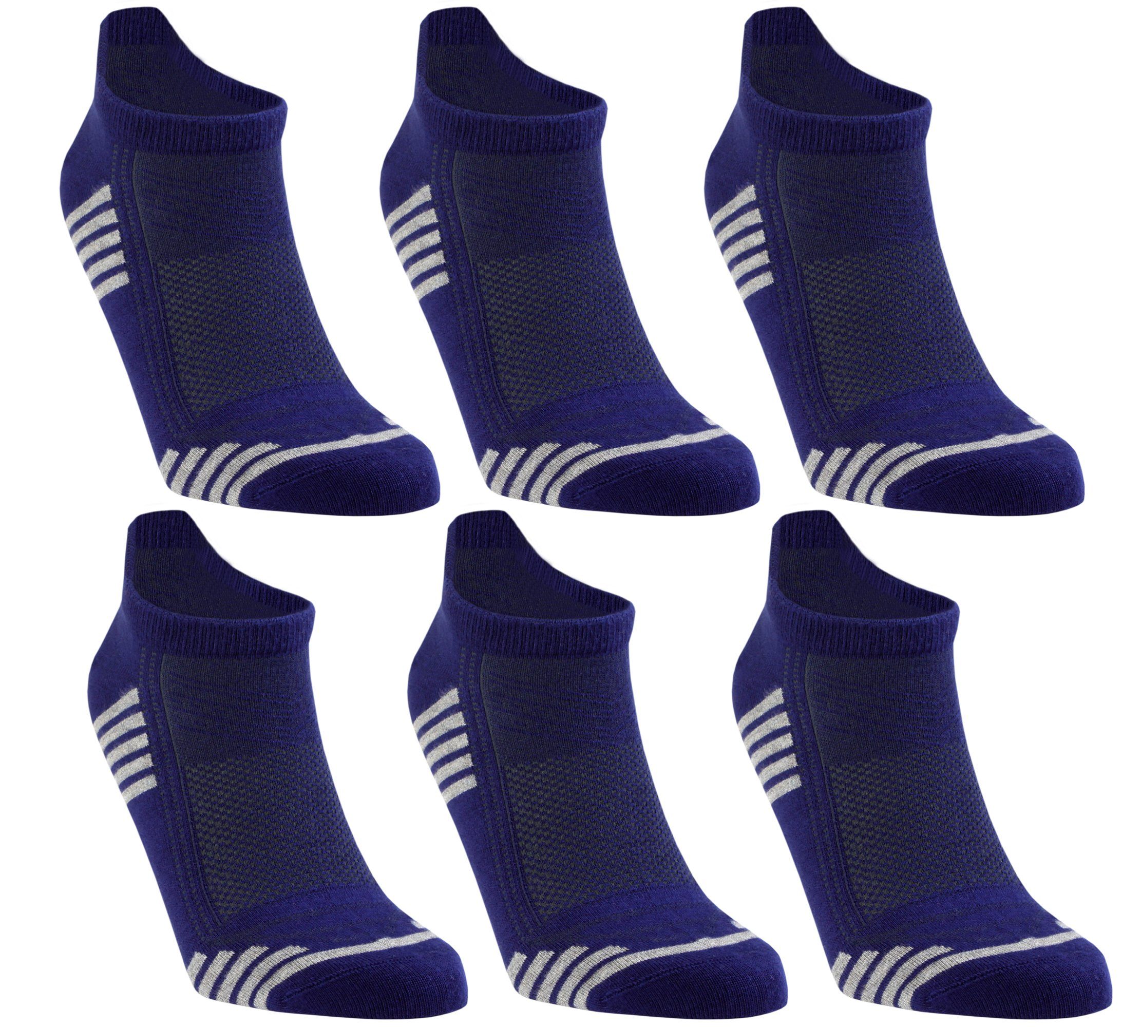 NoblesBox Sneakersocken Sportsocken - Kurzsocken - Laufsocken - Unisex Socken (Box, 6-Paar, 39-42 EU Größe) Bambussocken