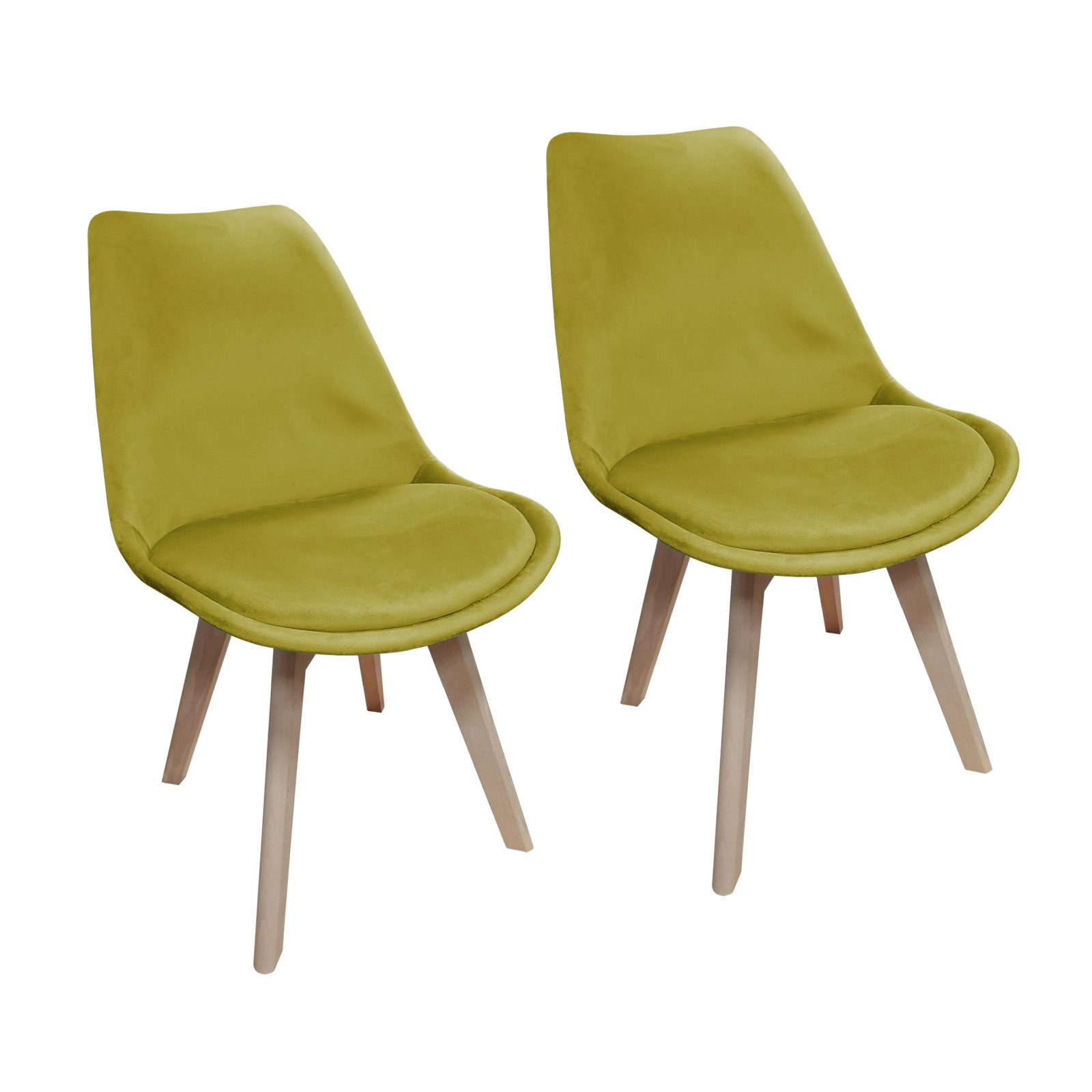 HTI-Living Esszimmerstuhl Stuhl Atlanta Velvet Uni 2er-Set (Set, 2 St), Esszimmerstuhl Samtbezug Holzfüße