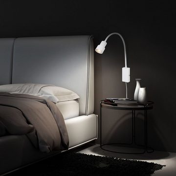 Briloner Leuchten LED Wandleuchte 2085-016, LED wechselbar, Warmweiß, weiß, flexibler Arm, inkl. Touchfunktion, inkl. 1xLED/GU10